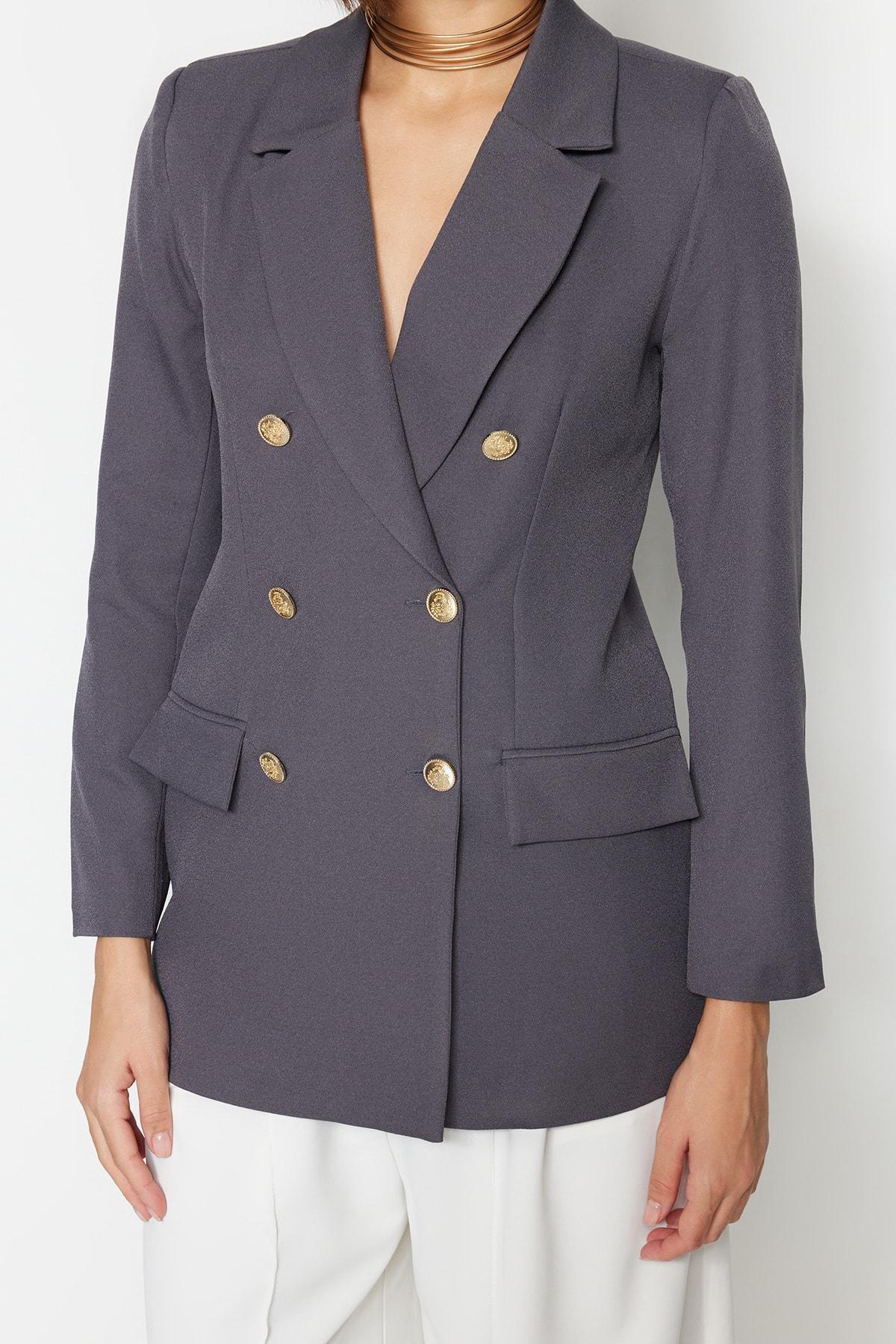 Grey Oversized Blazer, , large image number 2