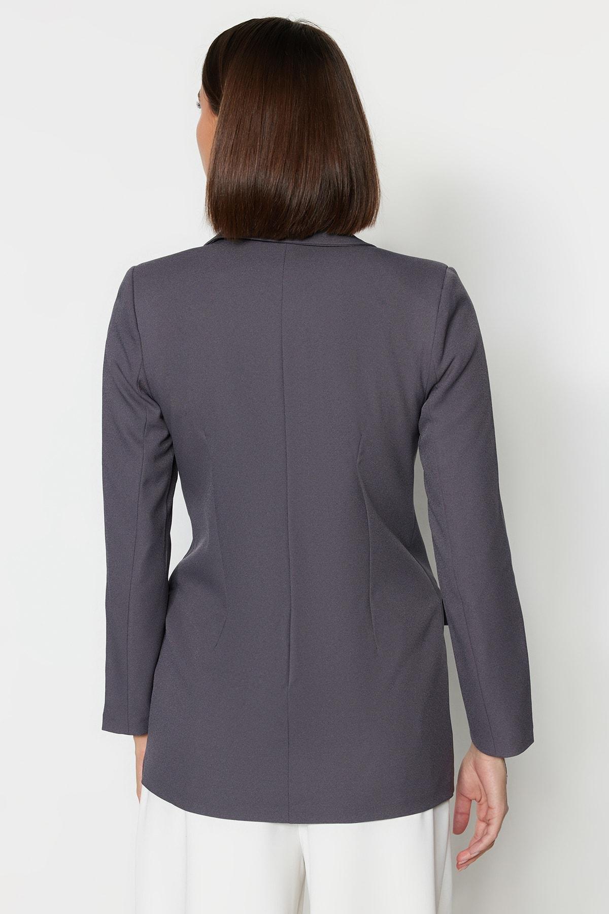 Grey Oversized Blazer, , large image number 4