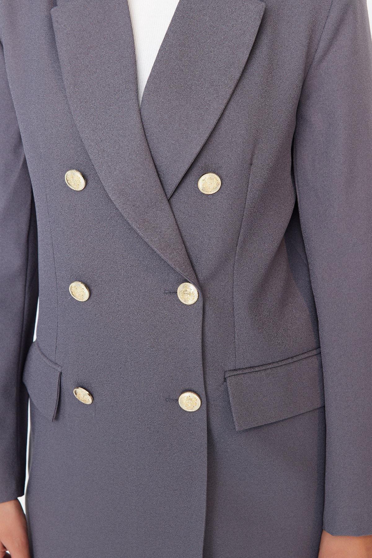 Grey Oversized Blazer, , large image number 8