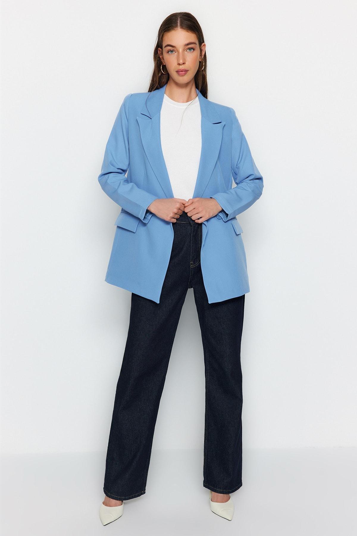 Blue Regular Blazer, DARK BLUE, large image number 2