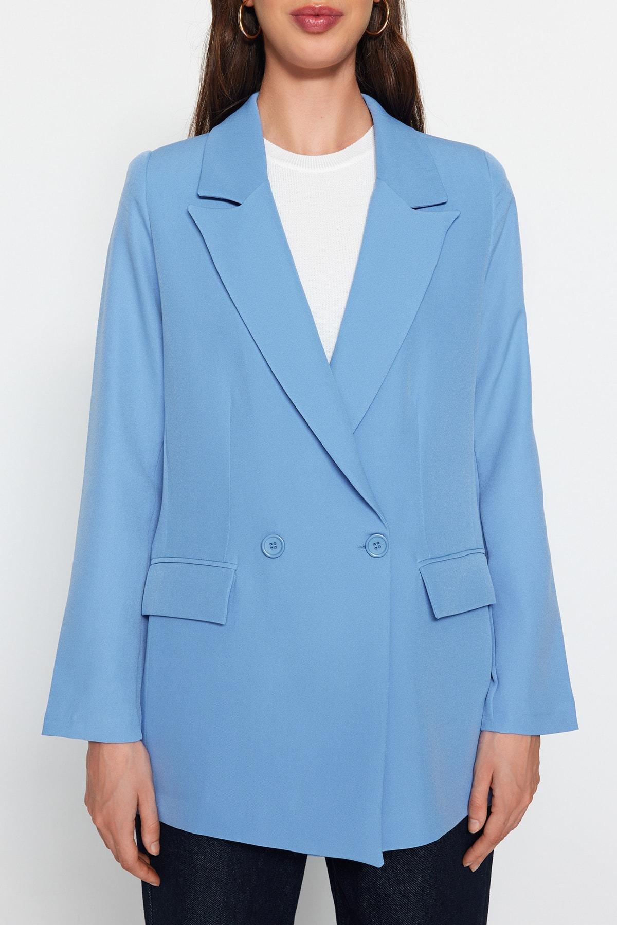 Blue Regular Blazer, DARK BLUE, large image number 3