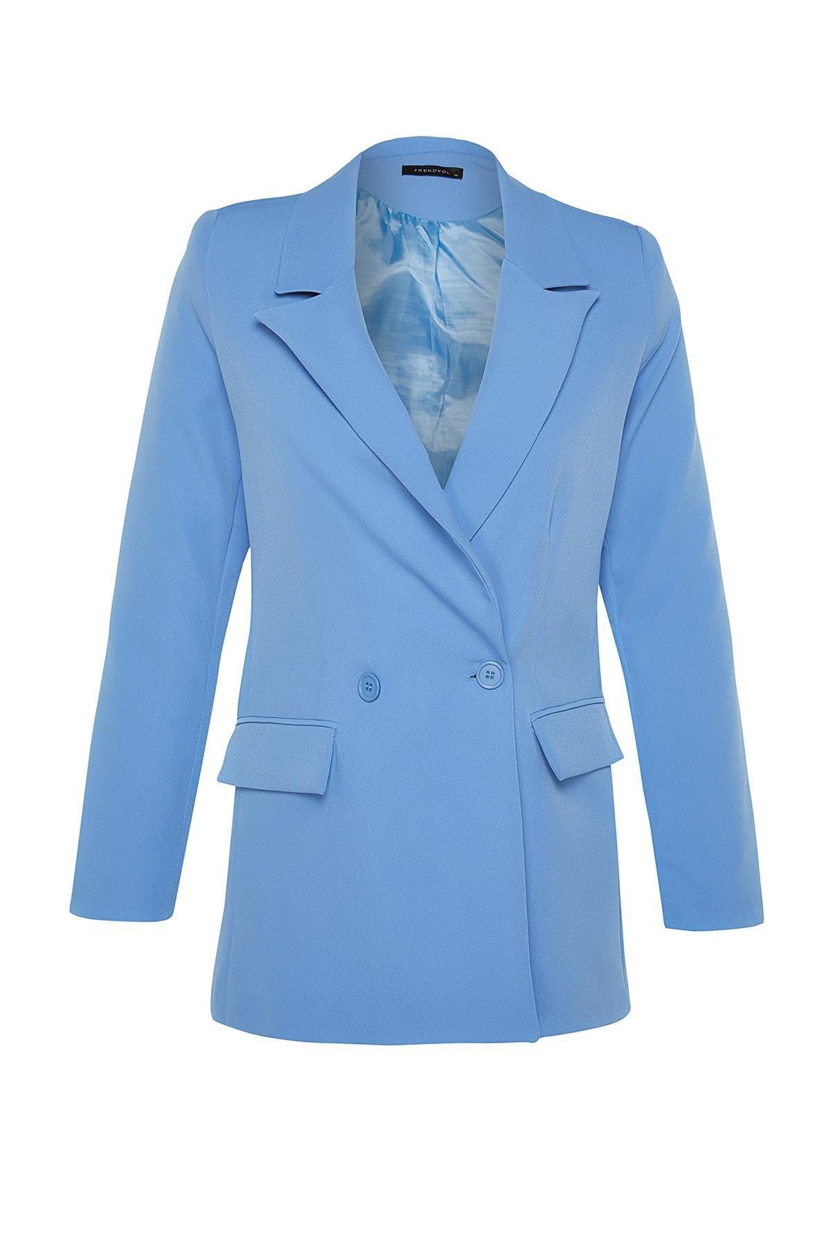 Blue Regular Blazer, DARK BLUE, large image number 5