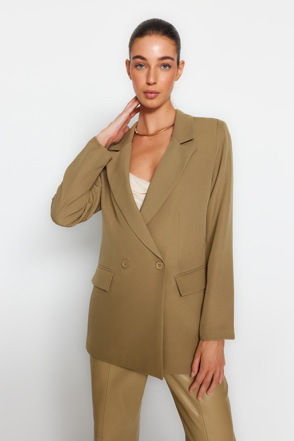 Khaki Regular Blazer, , medium