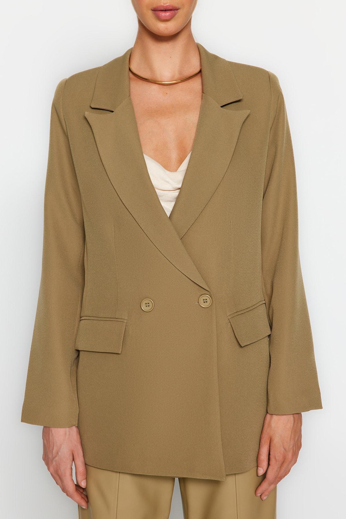 Khaki Regular Blazer, Light Khaki, large image number 2