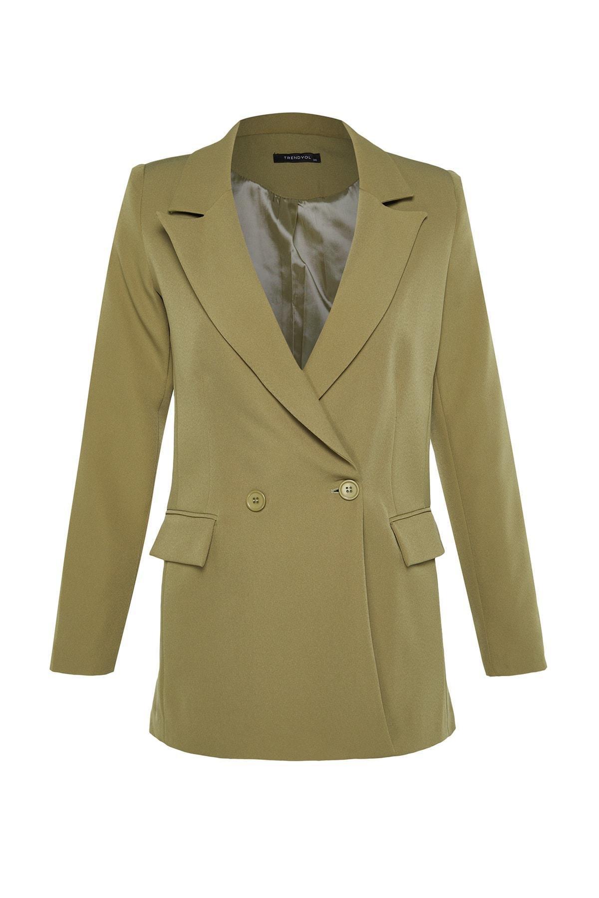 Khaki Regular Blazer, , large image number 5