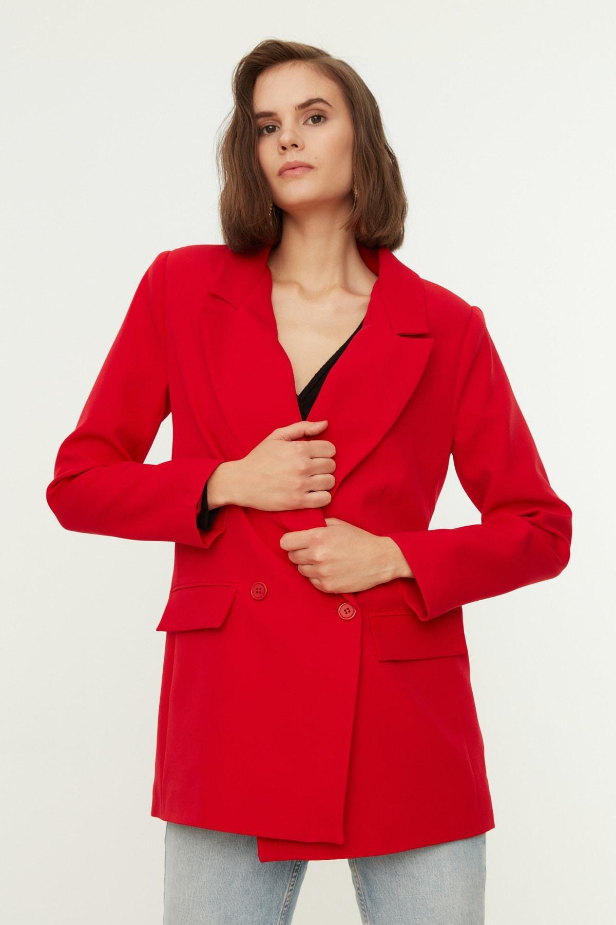 Red Puffer Blazer, , large image number 6