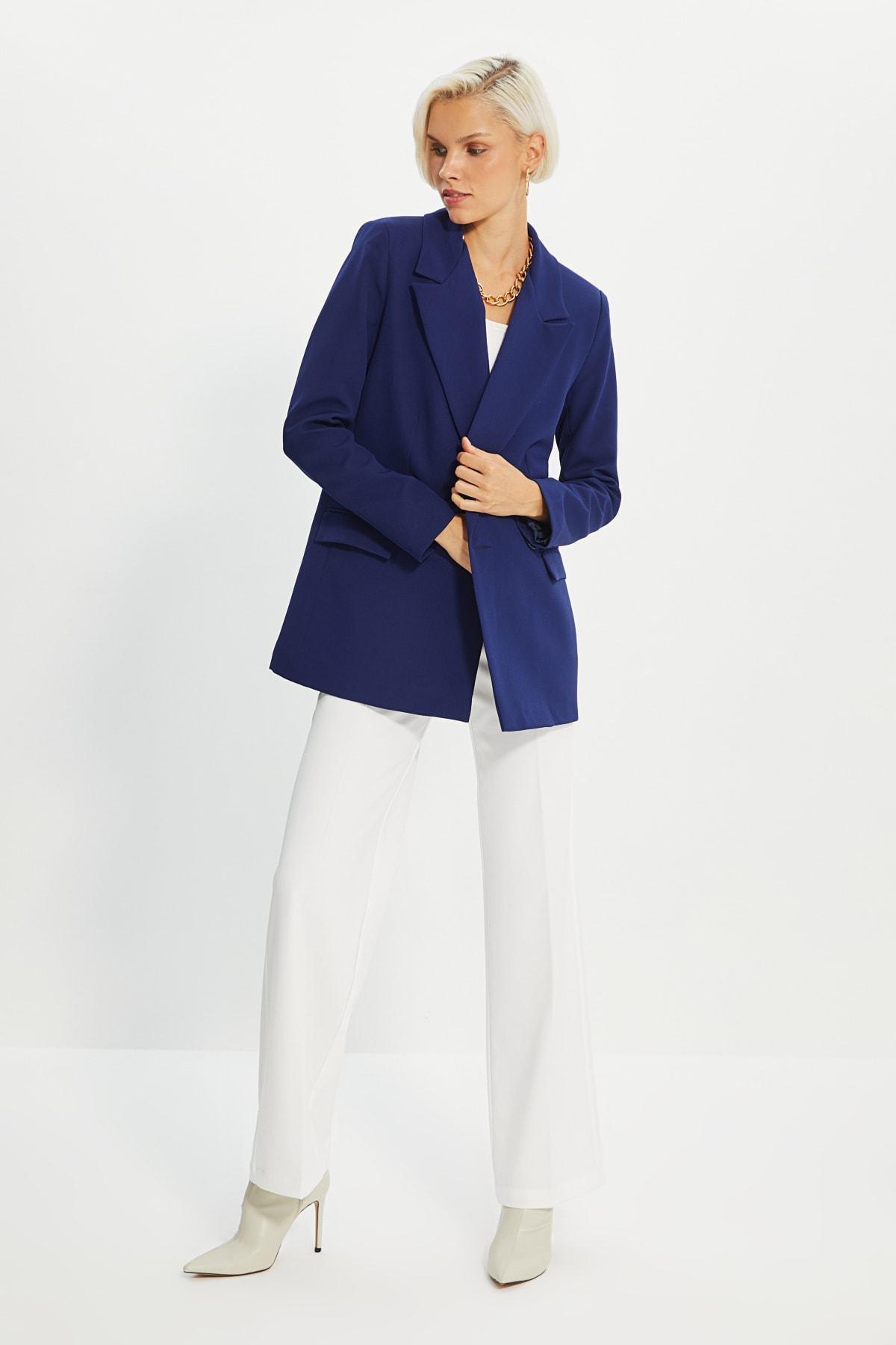 Trendyol - Blue Puffer Blazer