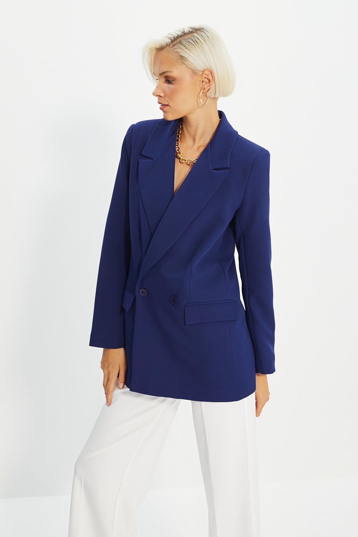 Trendyol - Blue Puffer Blazer