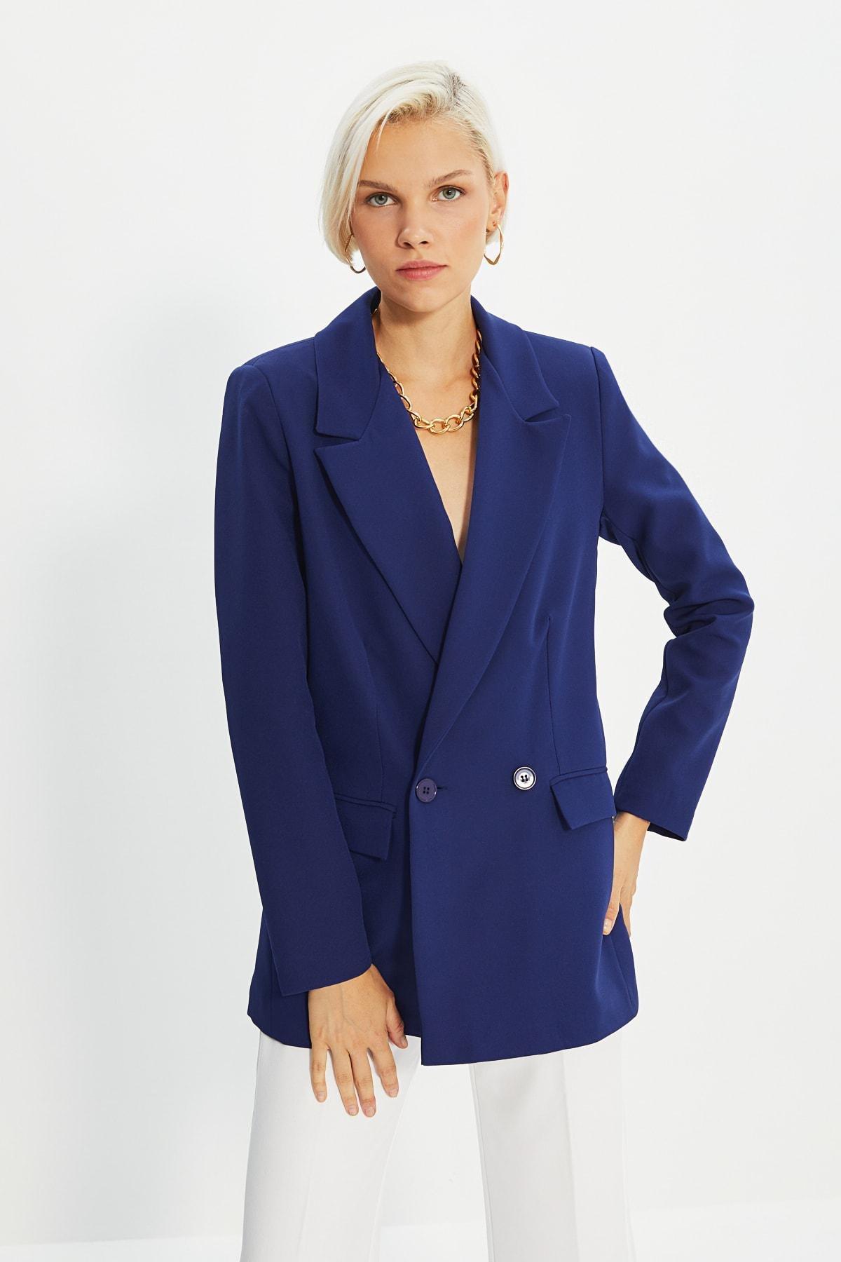 Trendyol - Blue Puffer Blazer