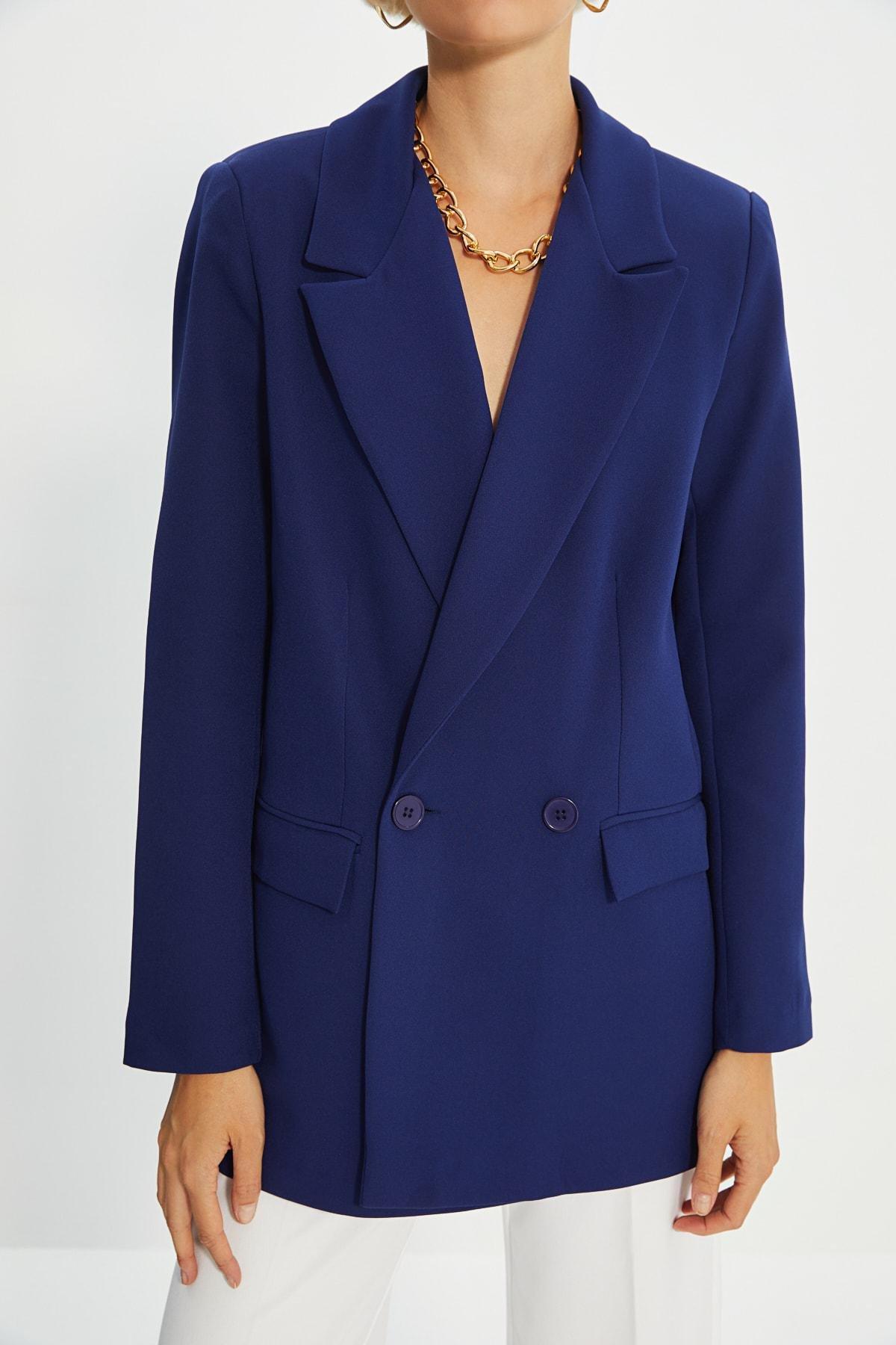 Trendyol - Blue Puffer Blazer