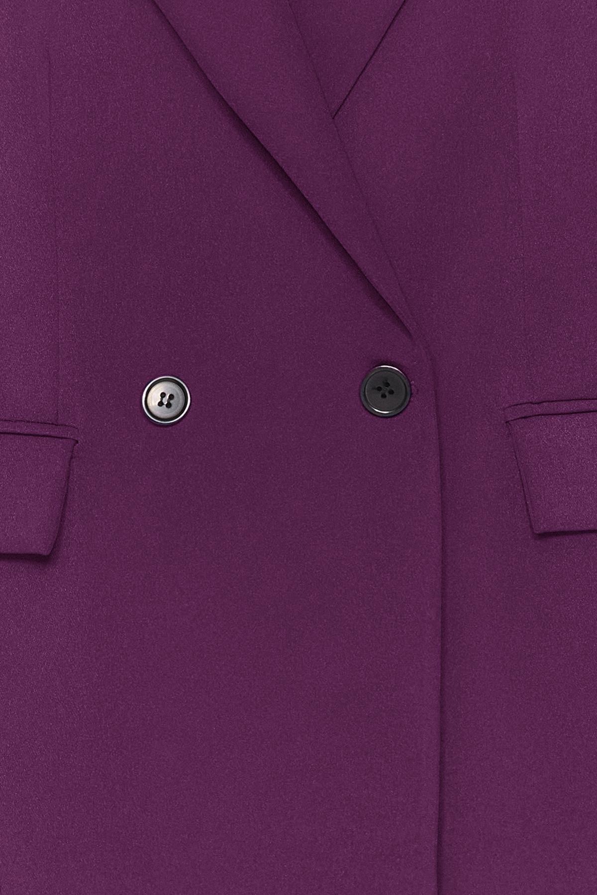 Purple Hooded Puffer Blazer, , large image number 8