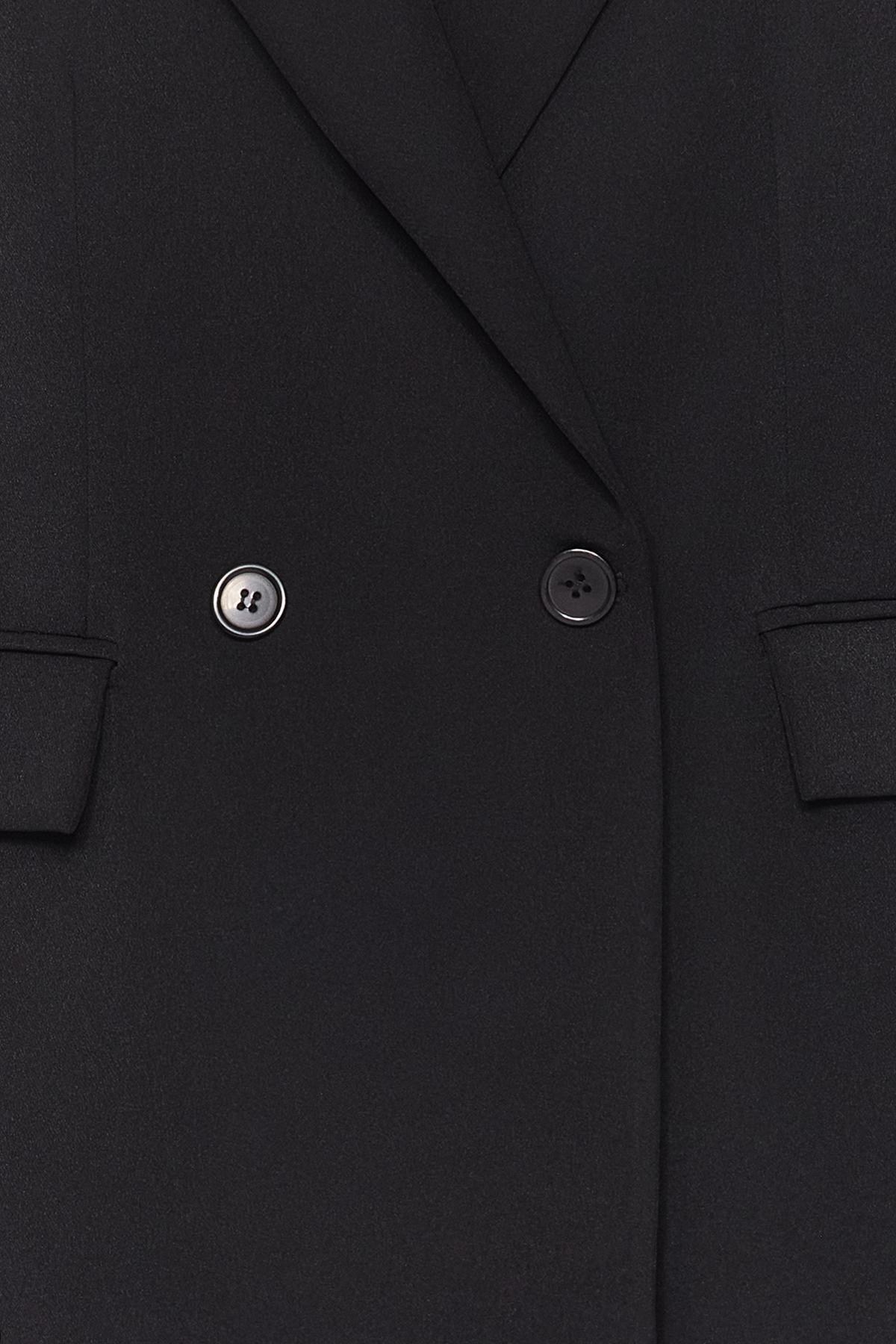 Black Lapel Collar Blazer, Black, large image number 7
