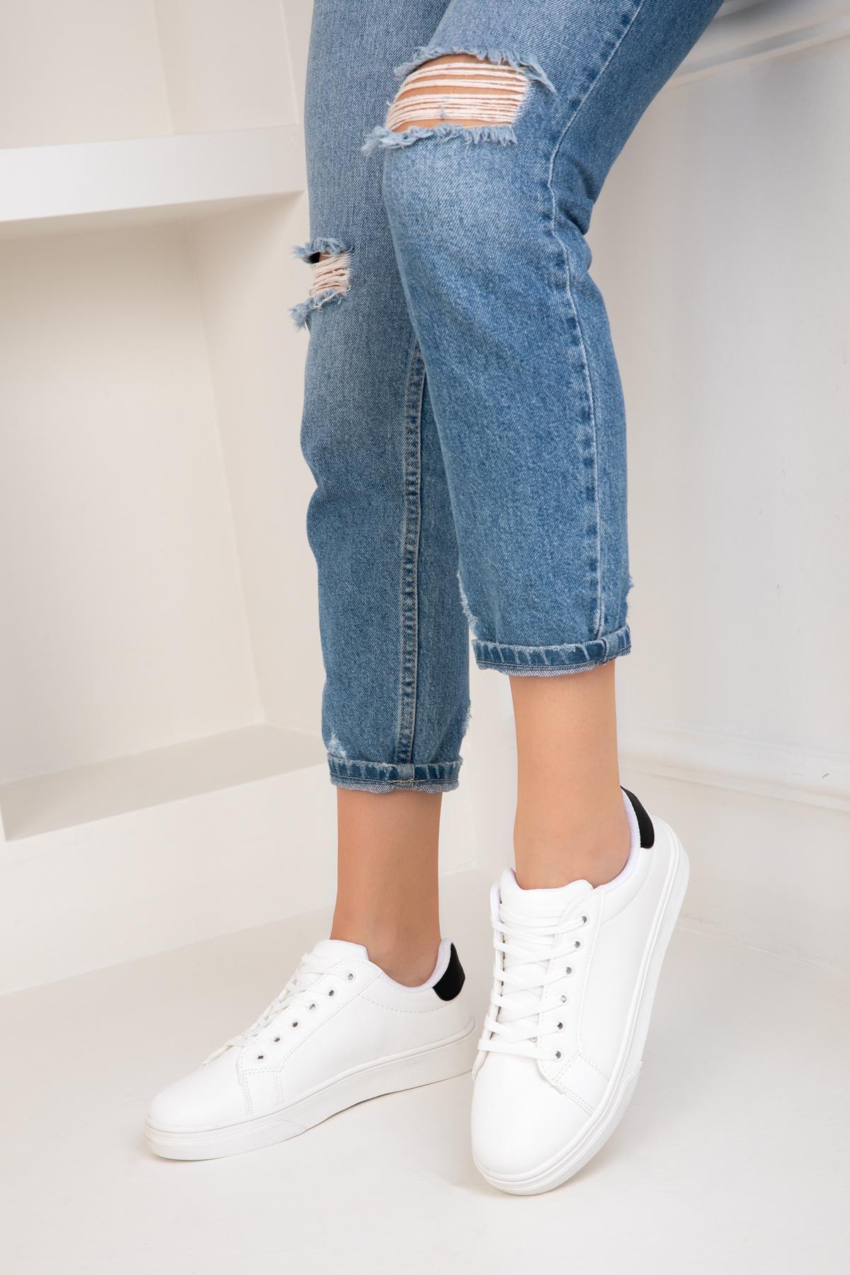 White Laced Sneakers, , large image number 0