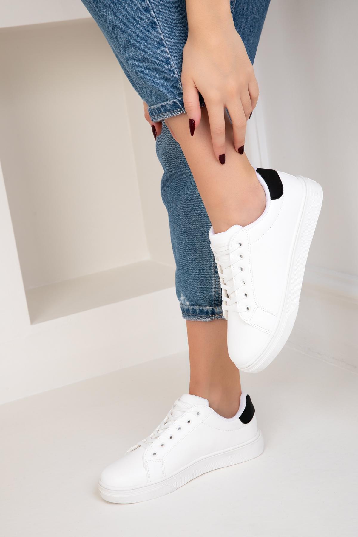 White Laced Sneakers, , large image number 1