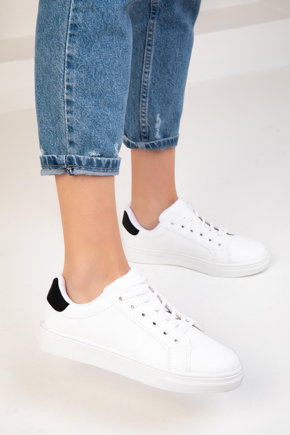 White Laced Sneakers, , large image number 4