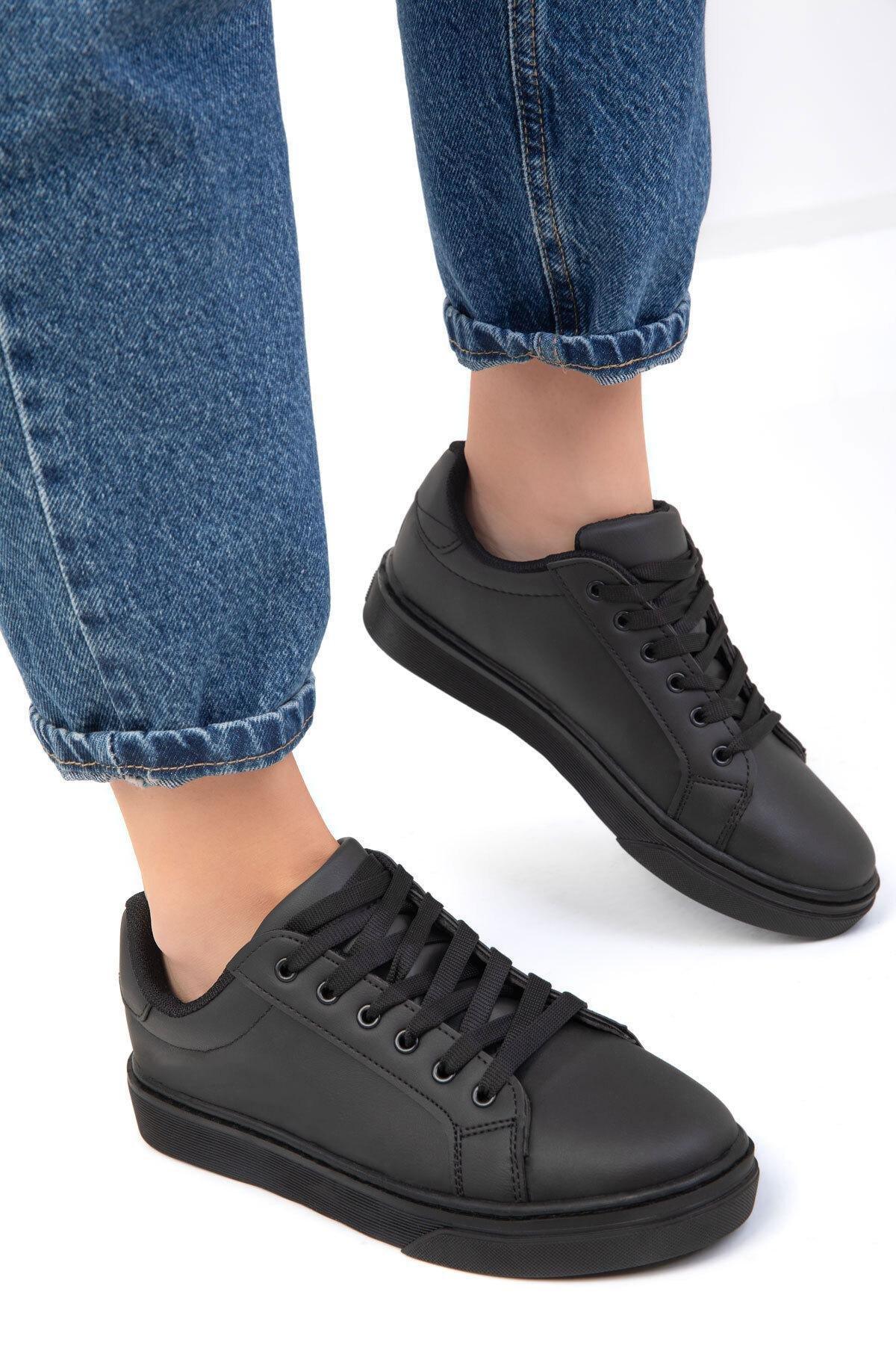 Black Laced Sneakers, , large image number 1