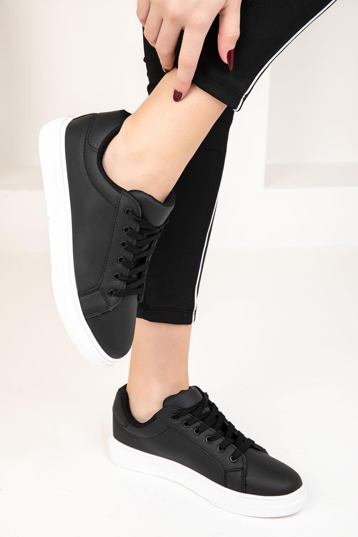 Black Lace-Up Sneakers, , medium