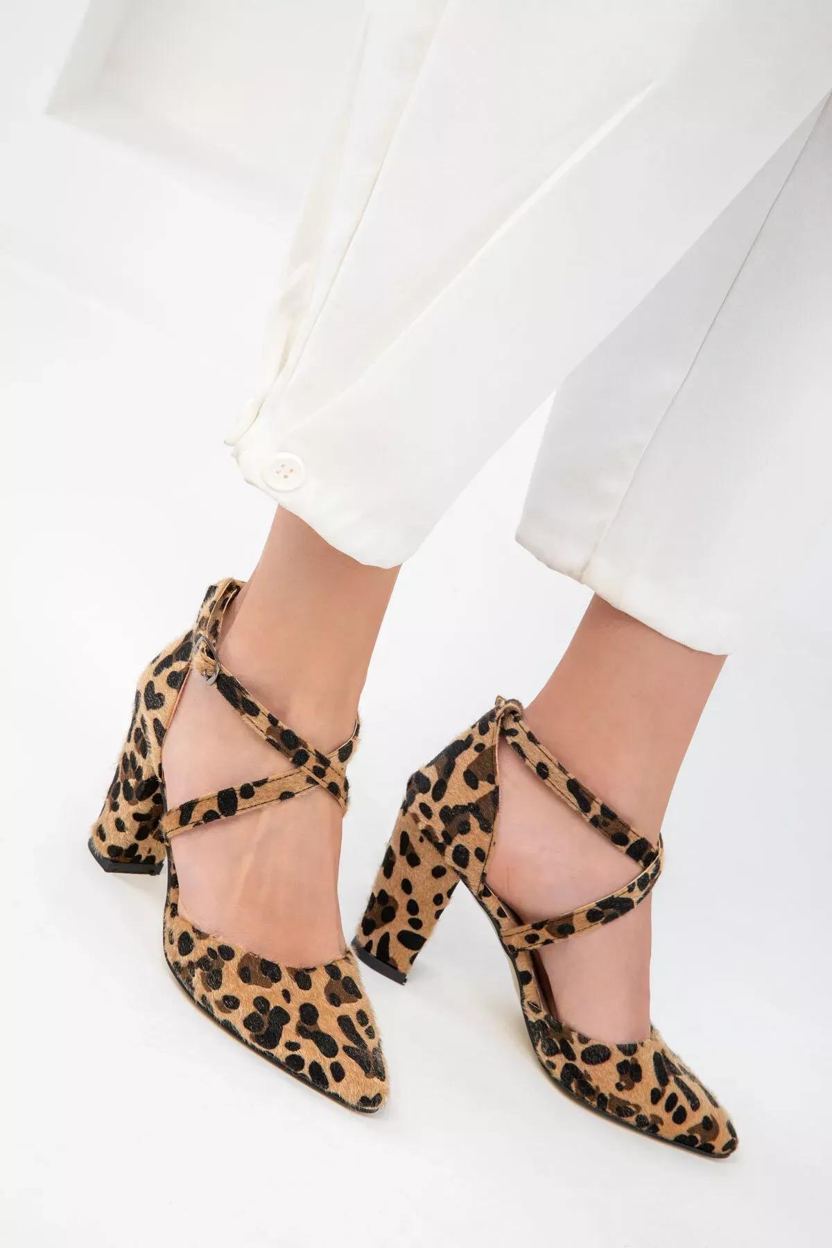 Brown Leopard Classic High Heel Sandals, , large image number 0