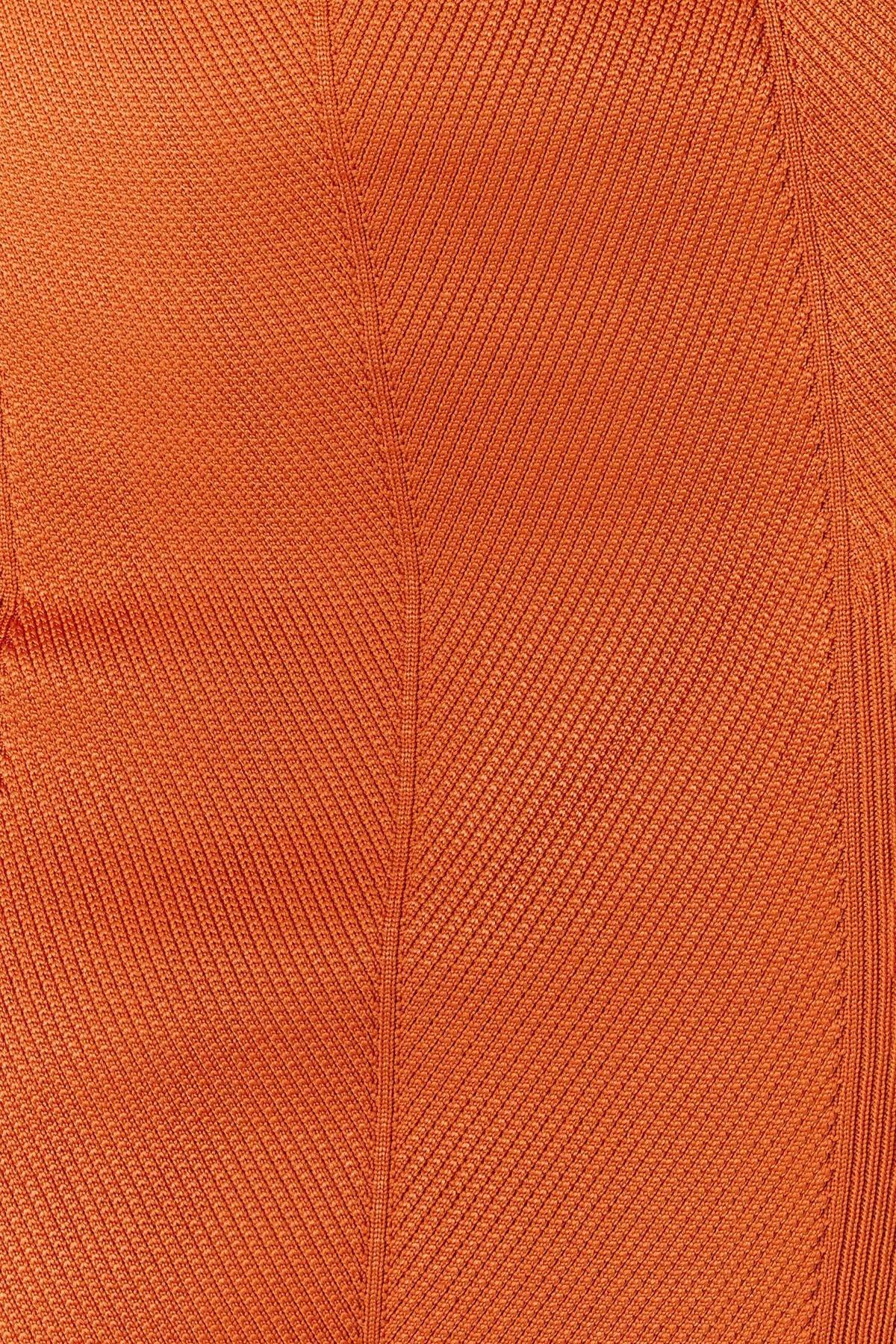 Orange Strapless Knitwear Dress, Orange, large image number 4