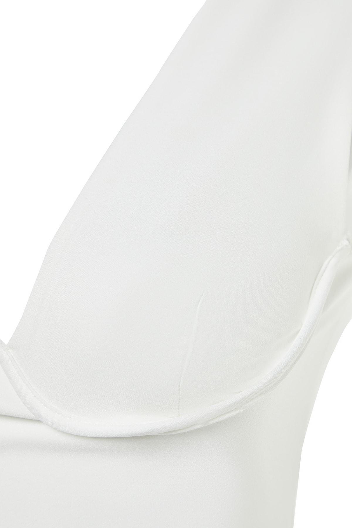 White Bodycon Square Collar Dress, , large image number 6