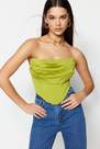 Trendyol - Green Fitted Strapless Crop Top