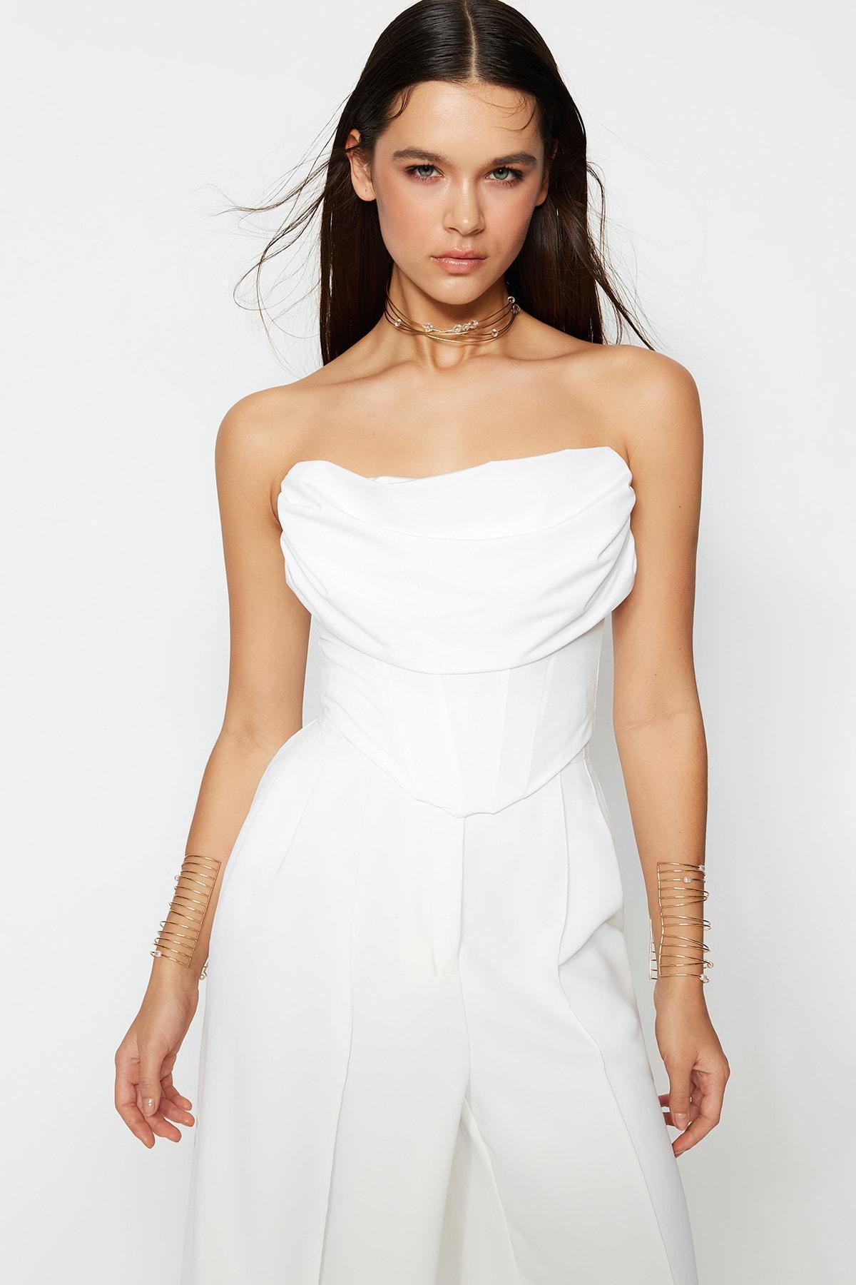 Ecru Underwire Detailed Bustier, , large image number 0