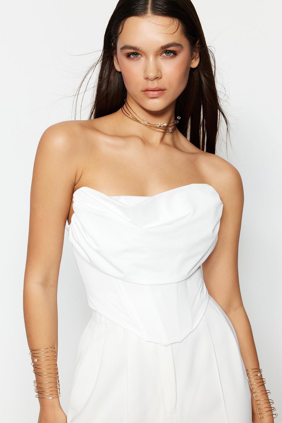 Ecru Underwire Detailed Bustier, , large image number 2