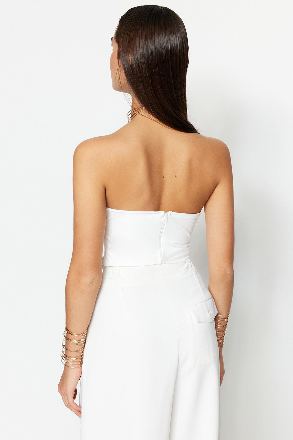 Ecru Underwire Detailed Bustier, , large image number 4