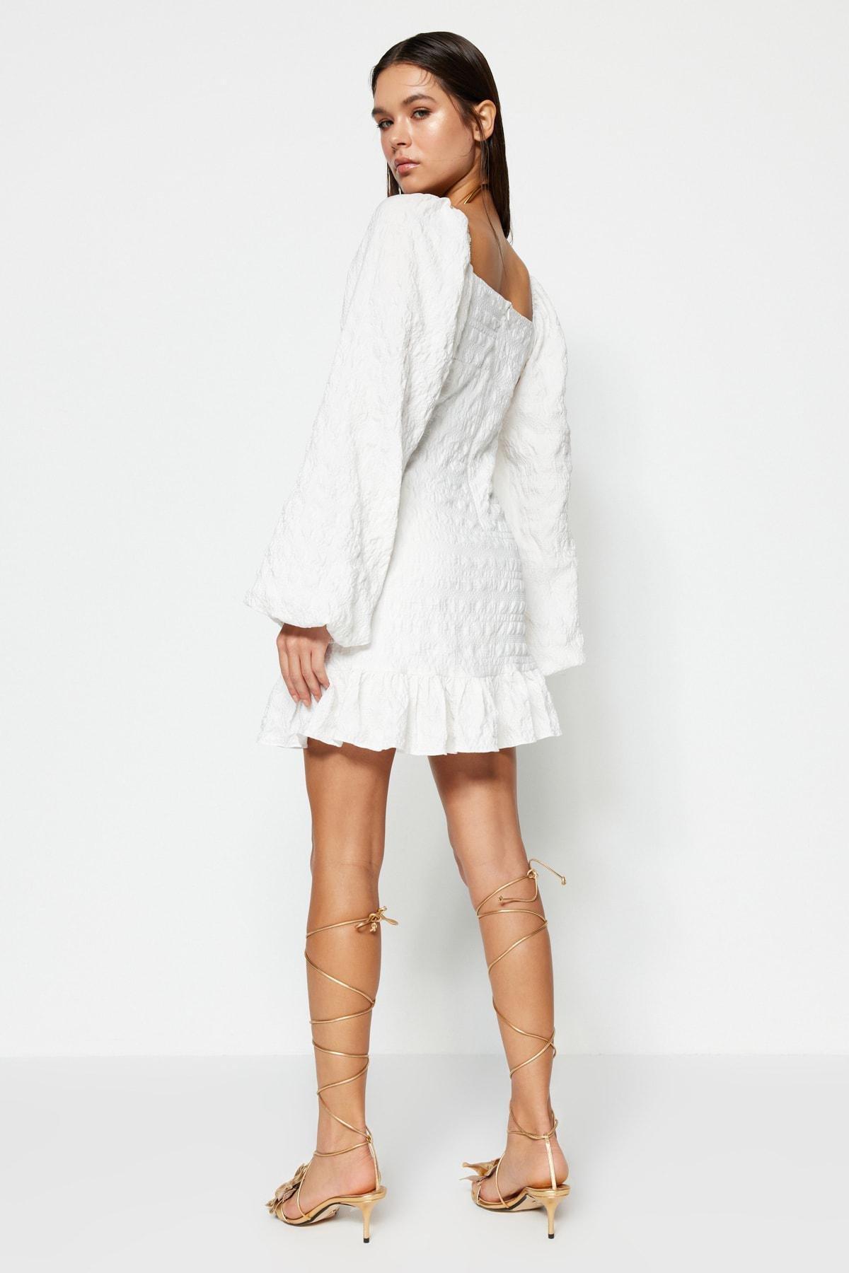 Ecru Tie Dress, , large image number 4