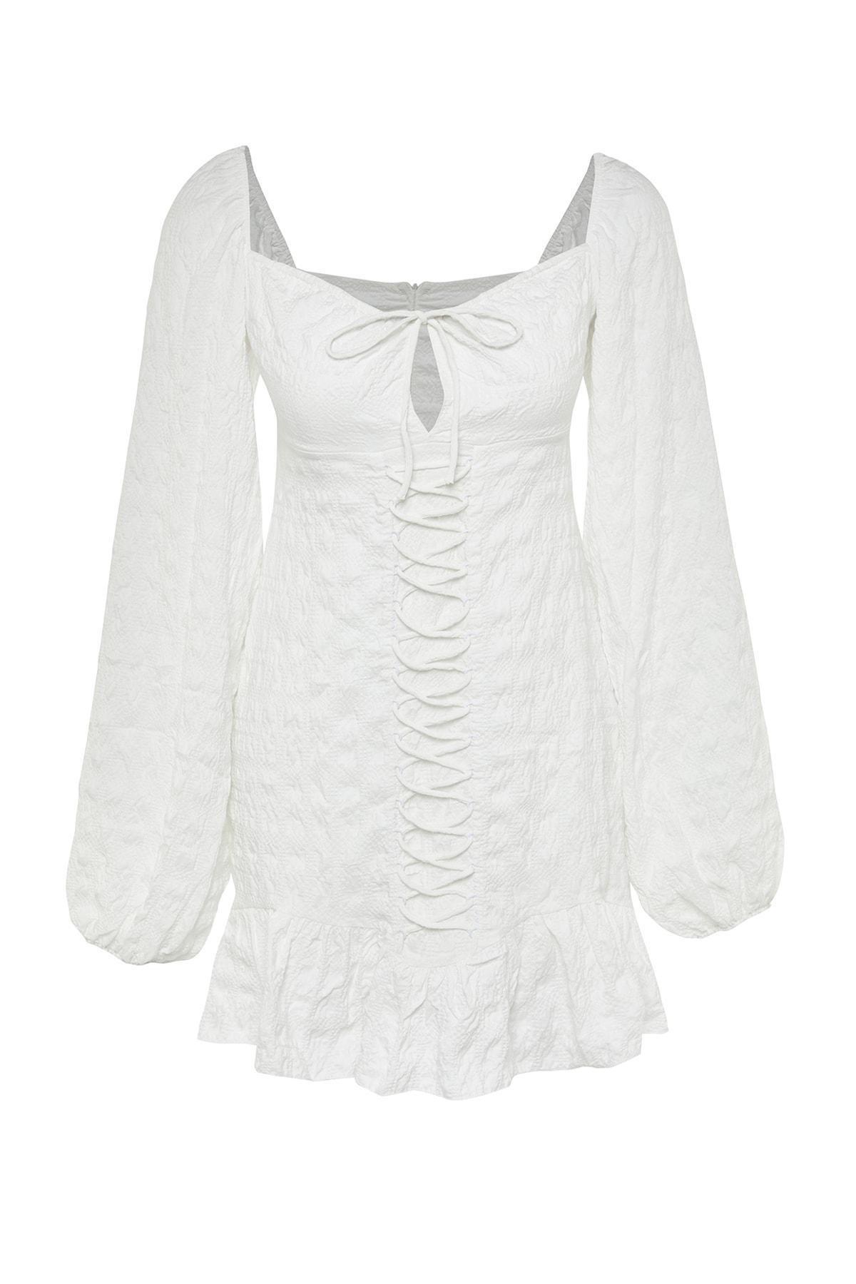 Ecru Tie Dress, , large image number 5