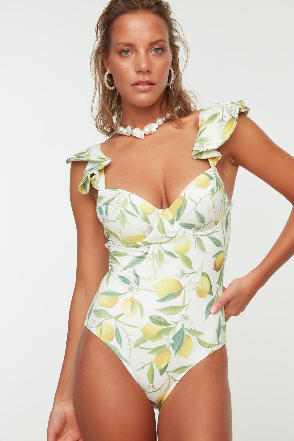 Multicolour Graphic Swimsuit, , large image number 0