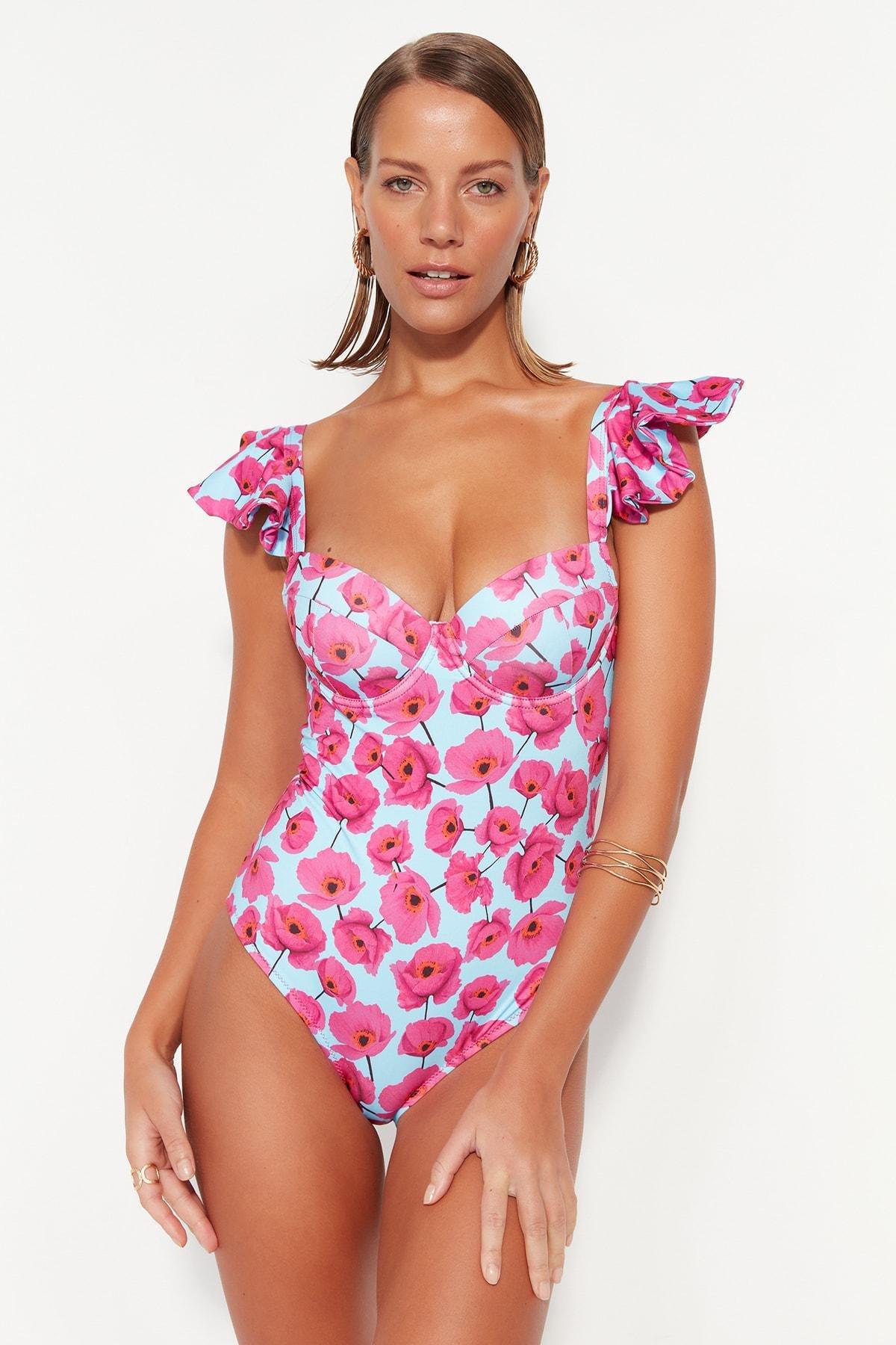 Multicolour Graphic Swimsuit, , large image number 4