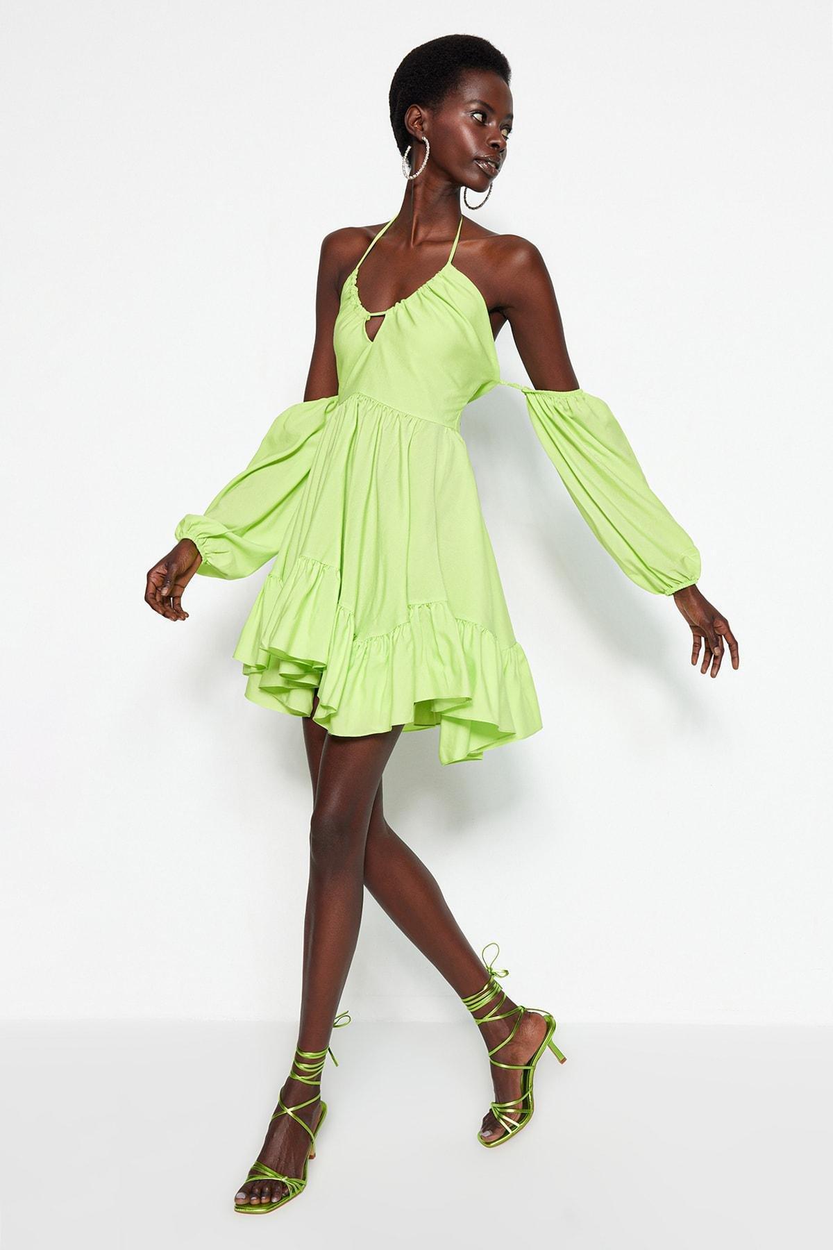 Green Skater Dress, , large image number 0