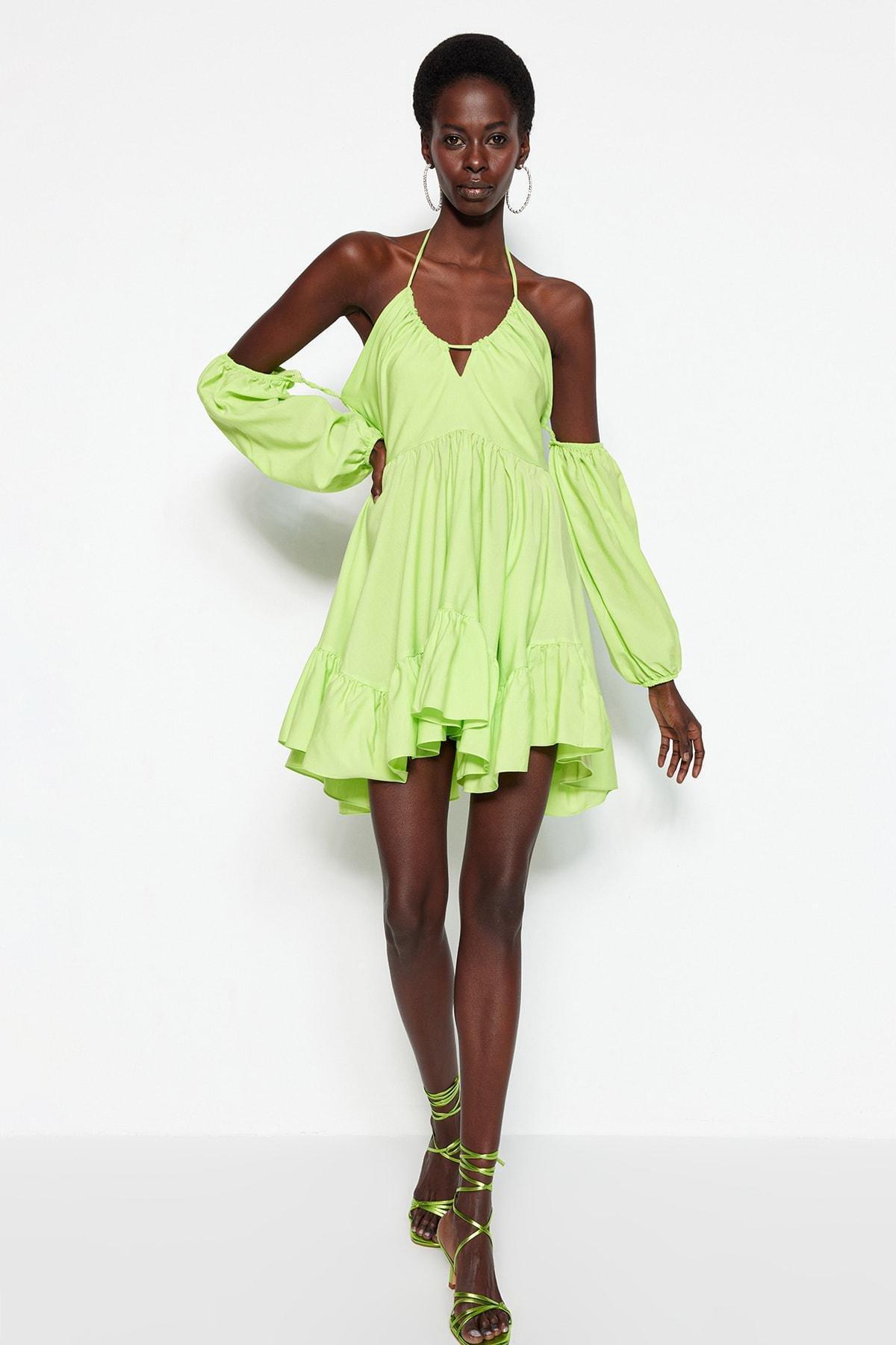 Green Skater Dress, , large image number 1