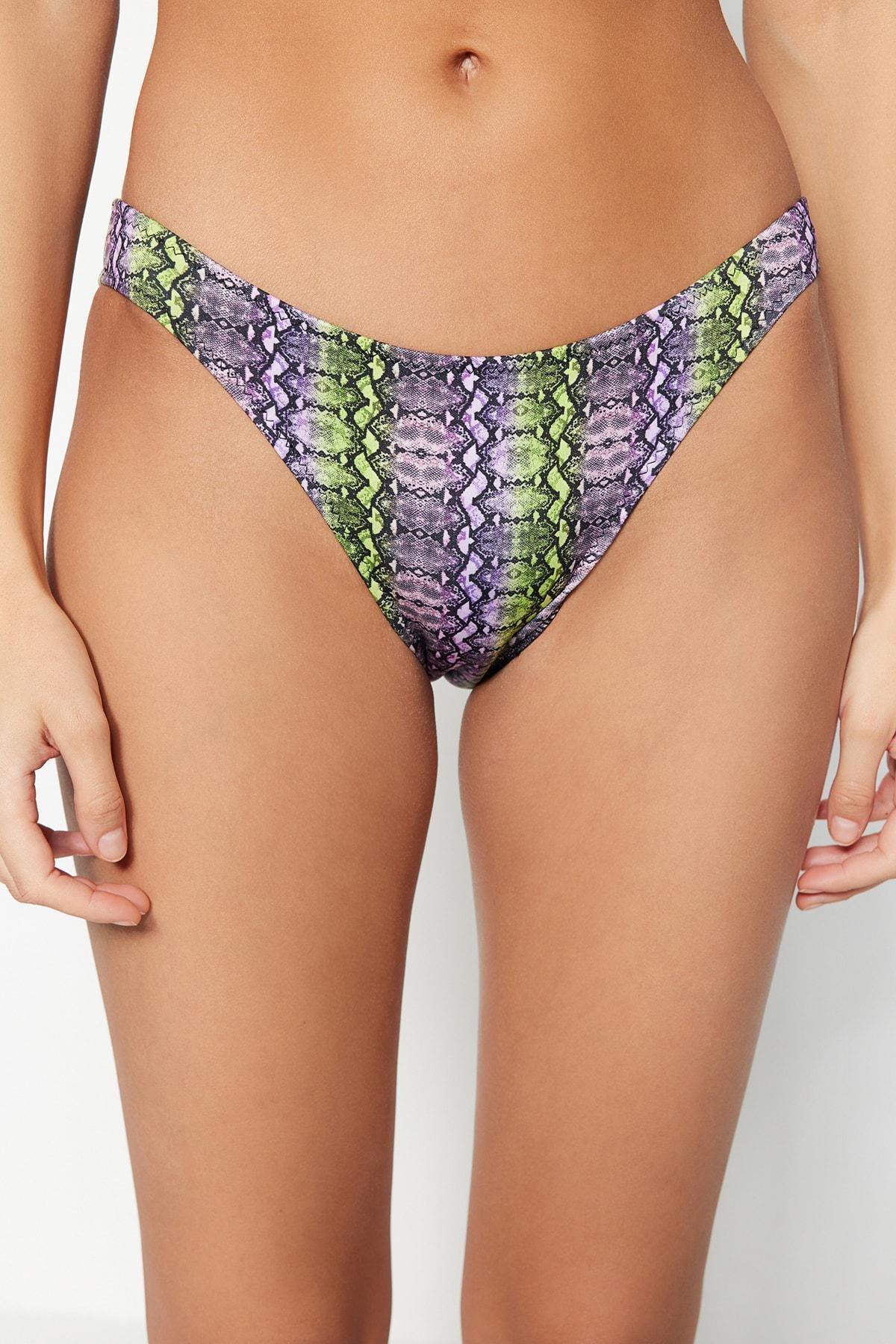 Green Pattern Bikini Bottom, Green, large image number 3