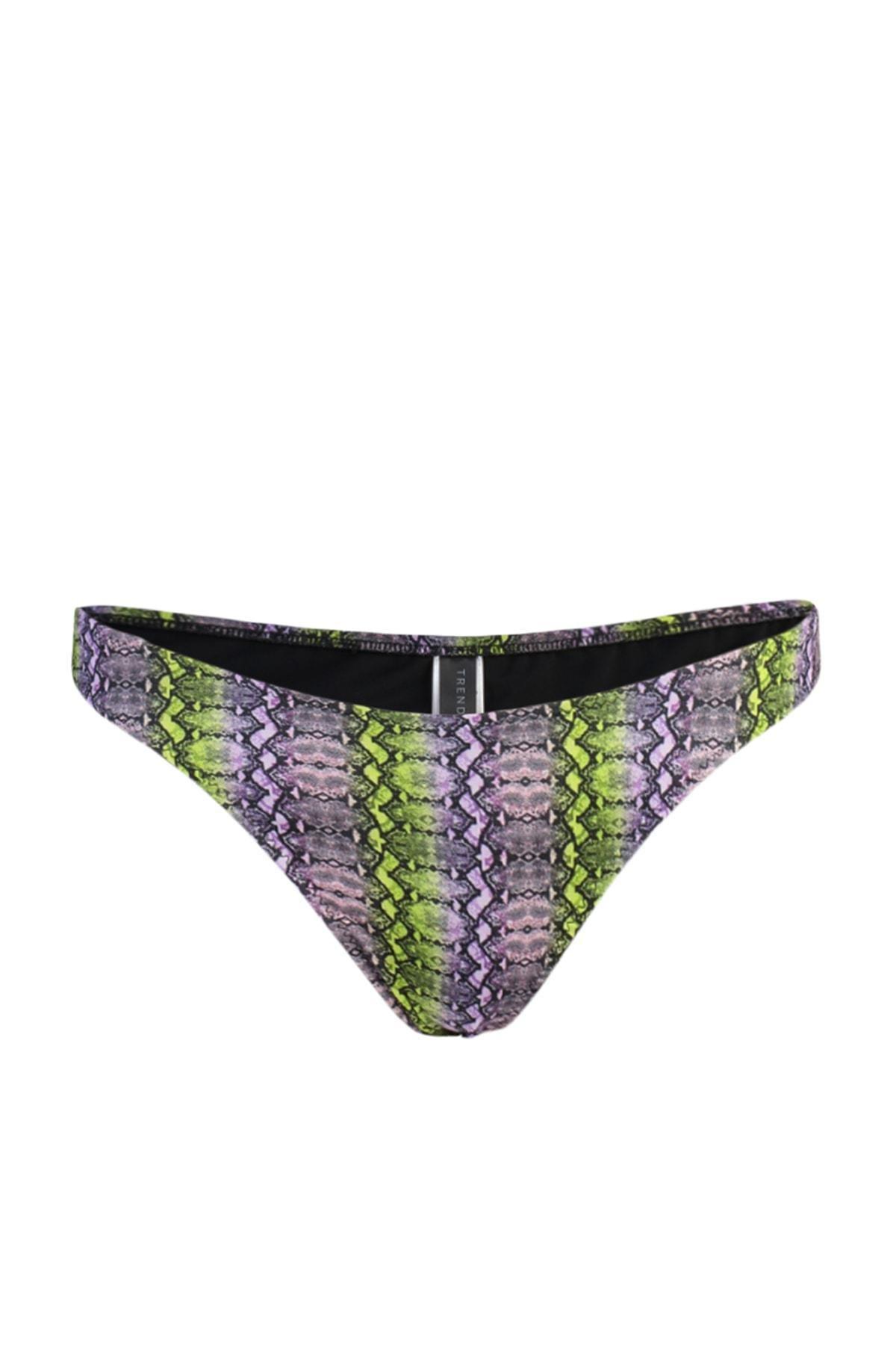Green Pattern Bikini Bottom, Green, large image number 6