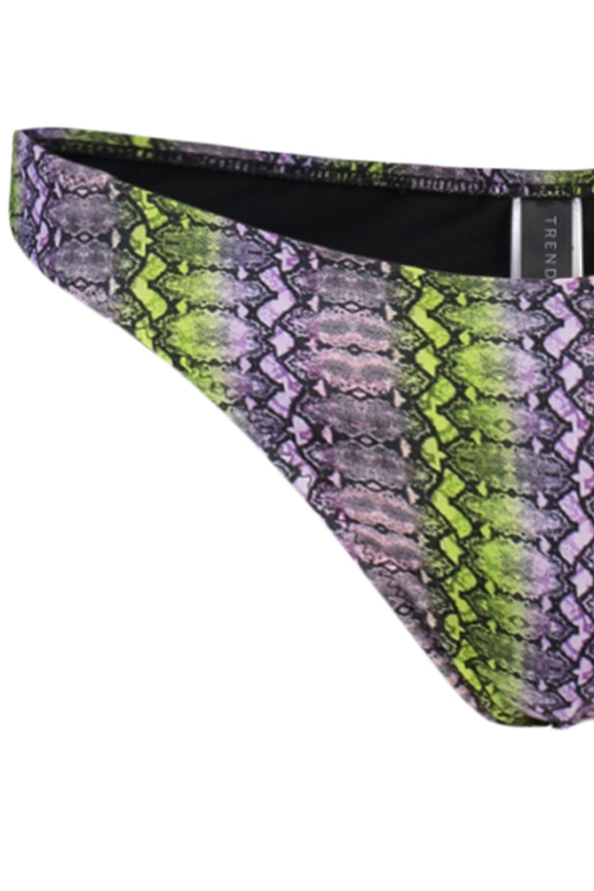 Trendyol - Green Pattern Bikini Bottom