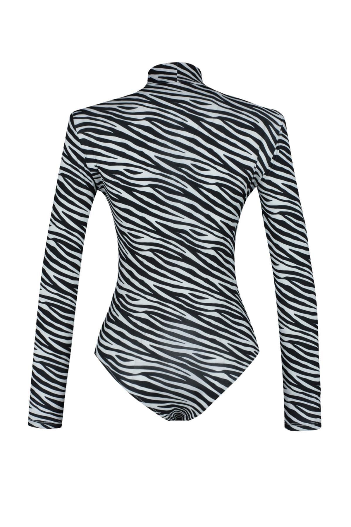 Animal Print Fitted Bodysuit, Multicolor, large image number 7