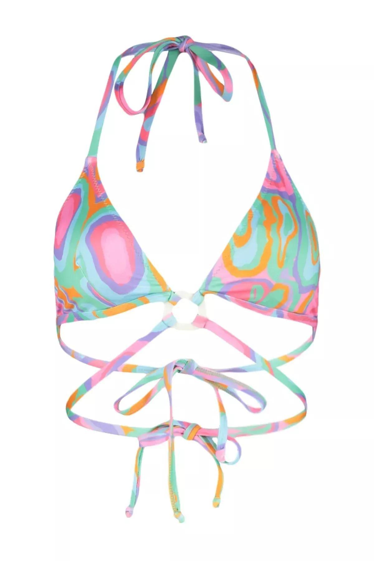 قطعة بيكيني علوية بنمط منقوش، ألوان متعددة, Multicolor, large image number 5