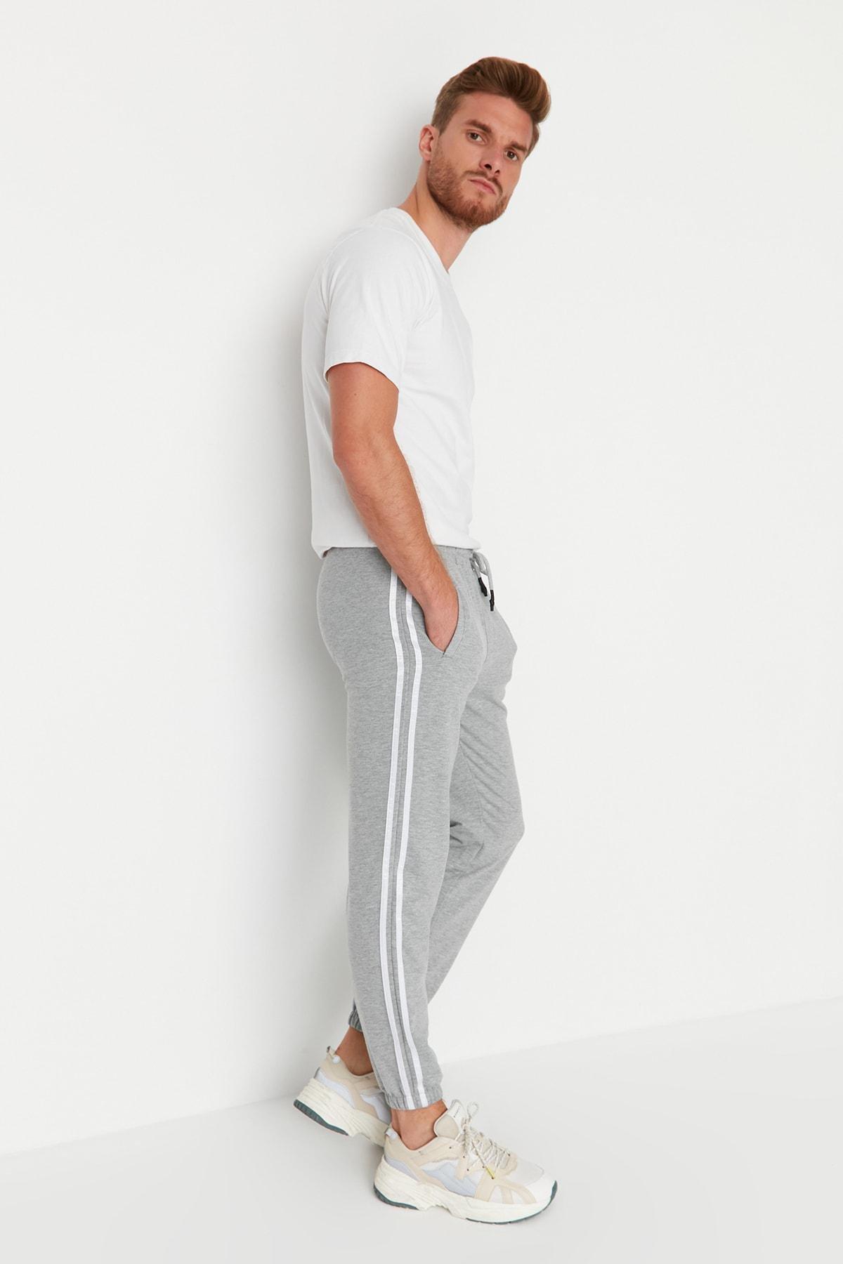 Grey Mid Waist Joggers Sweatpants, Gray, large image number 2
