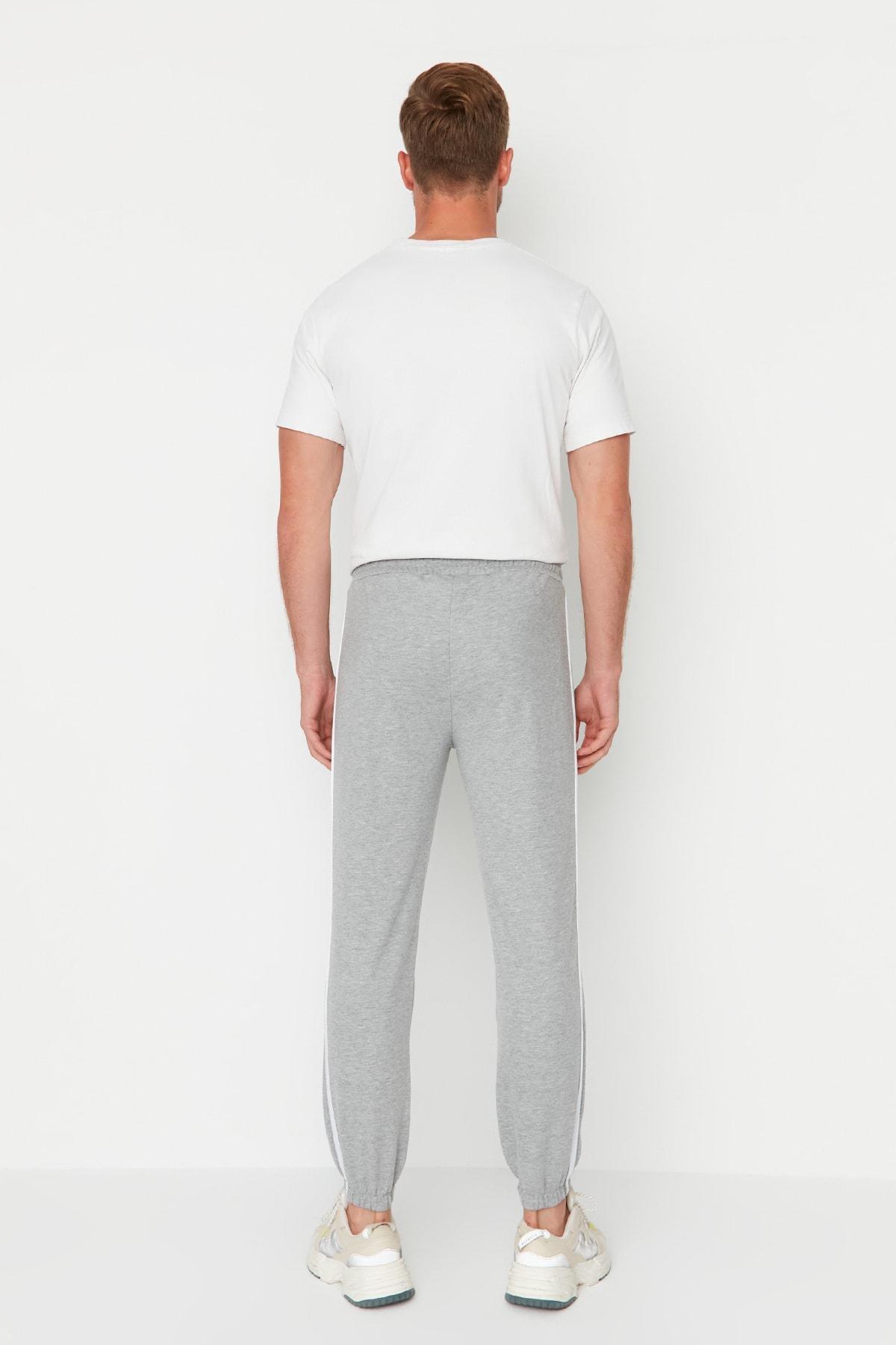 Grey Mid Waist Joggers Sweatpants, Gray, large image number 4