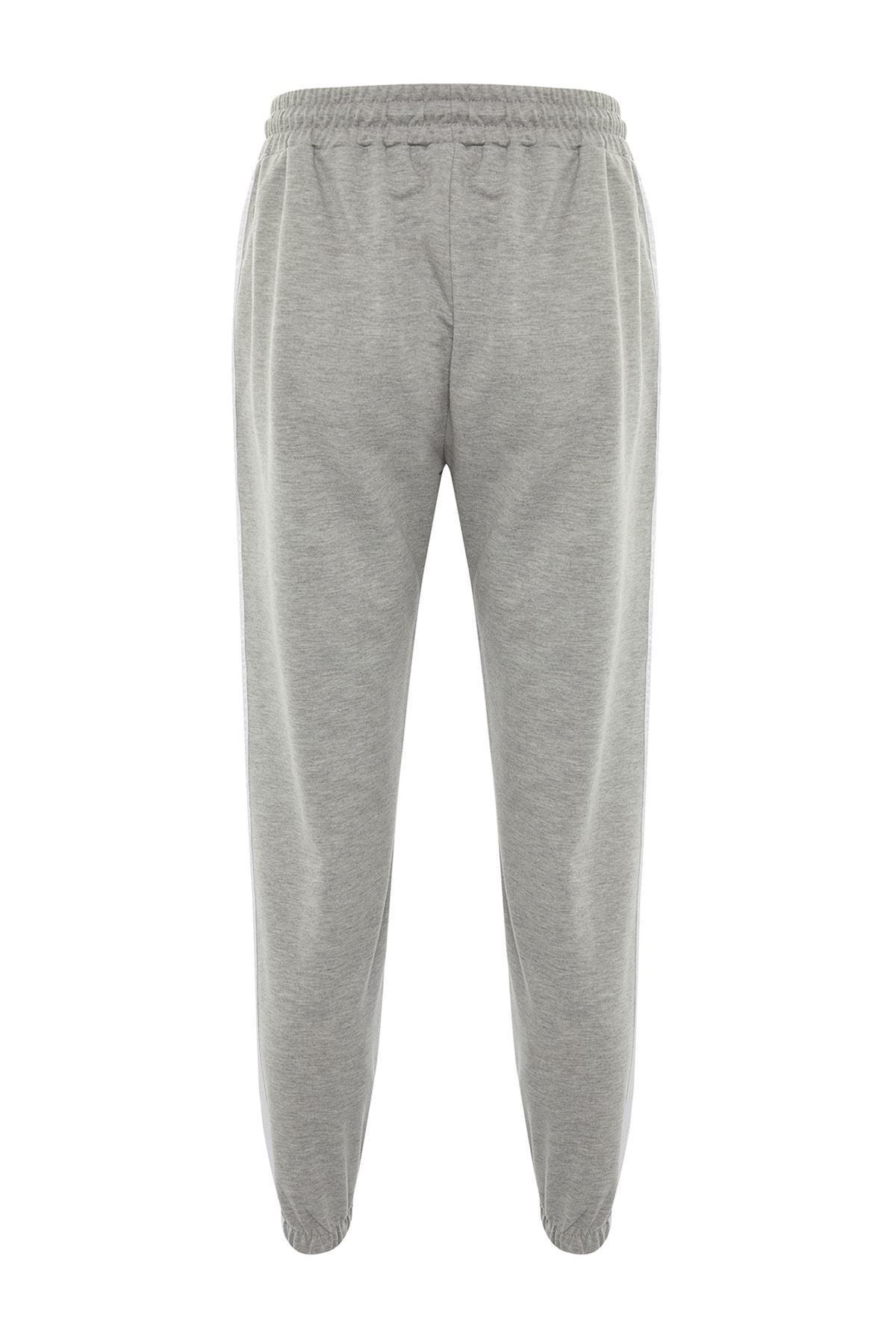 Grey Mid Waist Joggers Sweatpants, Gray, large image number 7