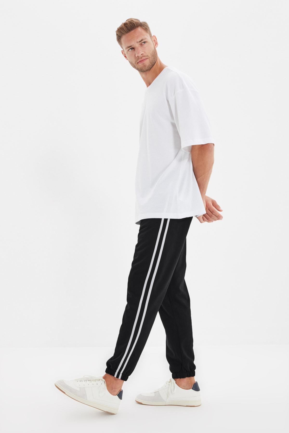 Black Mid Waist Joggers Sweatpants, , large image number 0