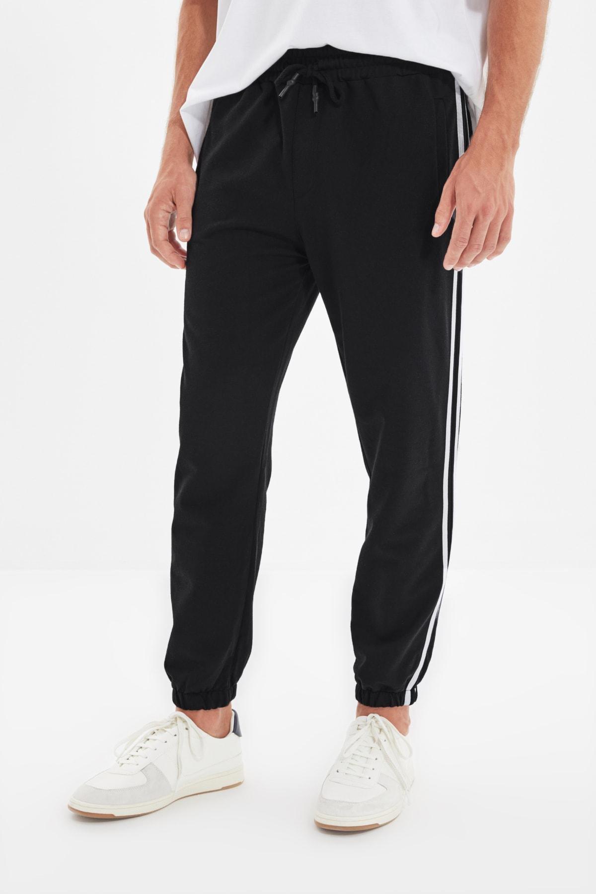 Black Mid Waist Joggers Sweatpants, , large image number 3