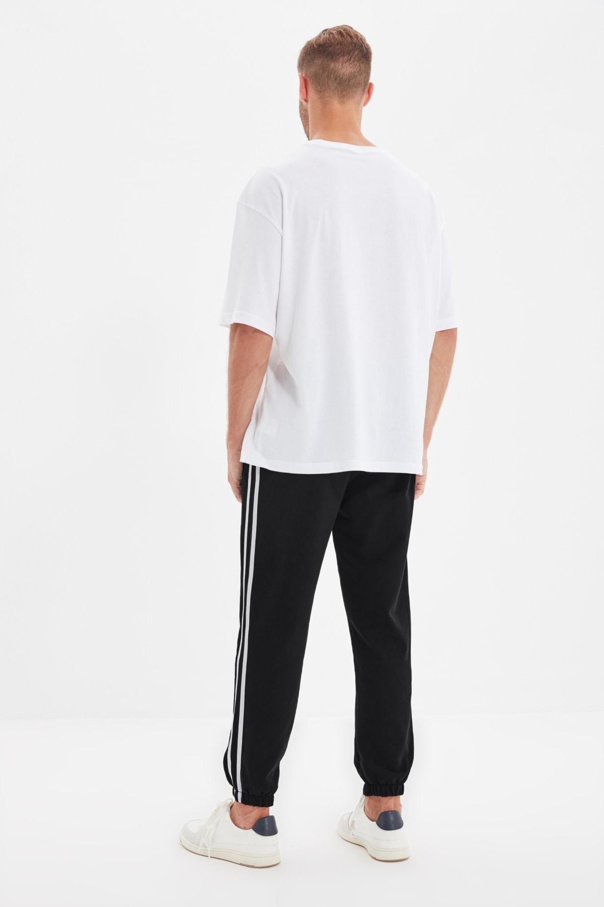 Black Mid Waist Joggers Sweatpants, , large image number 4