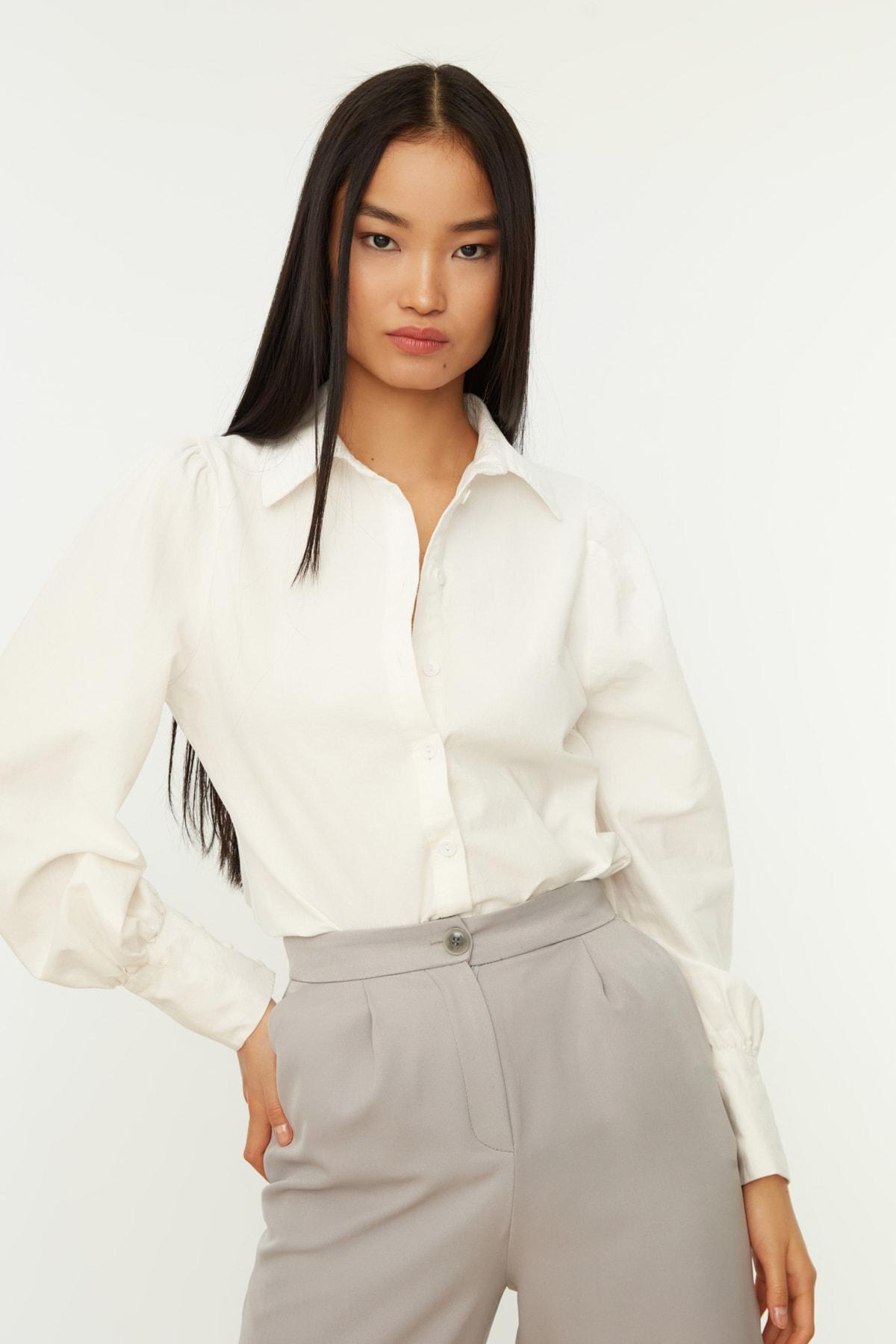 قميص بقصة عادية، أبيض, White, large image number 0