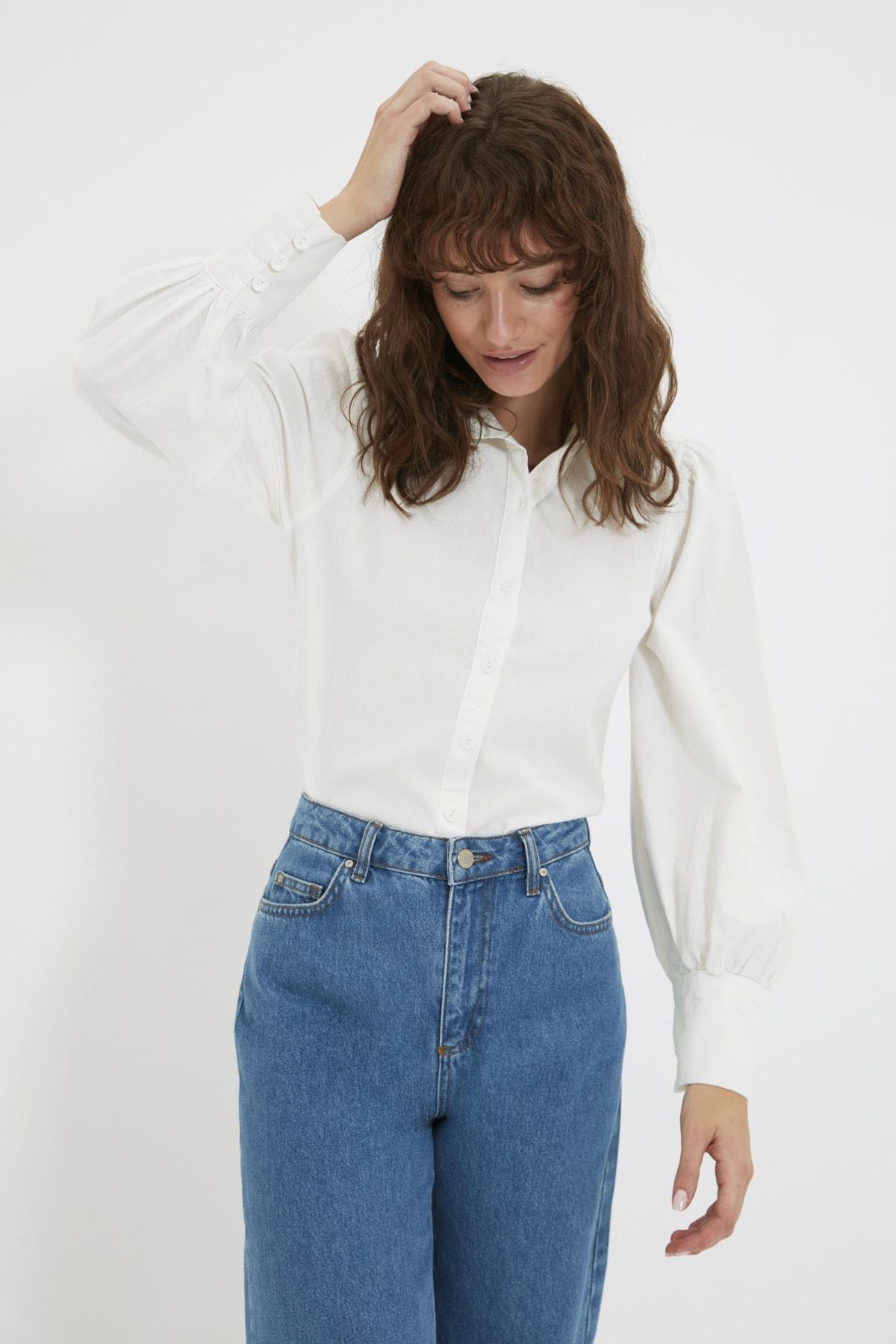 قميص بقصة عادية، أبيض, White, large image number 7