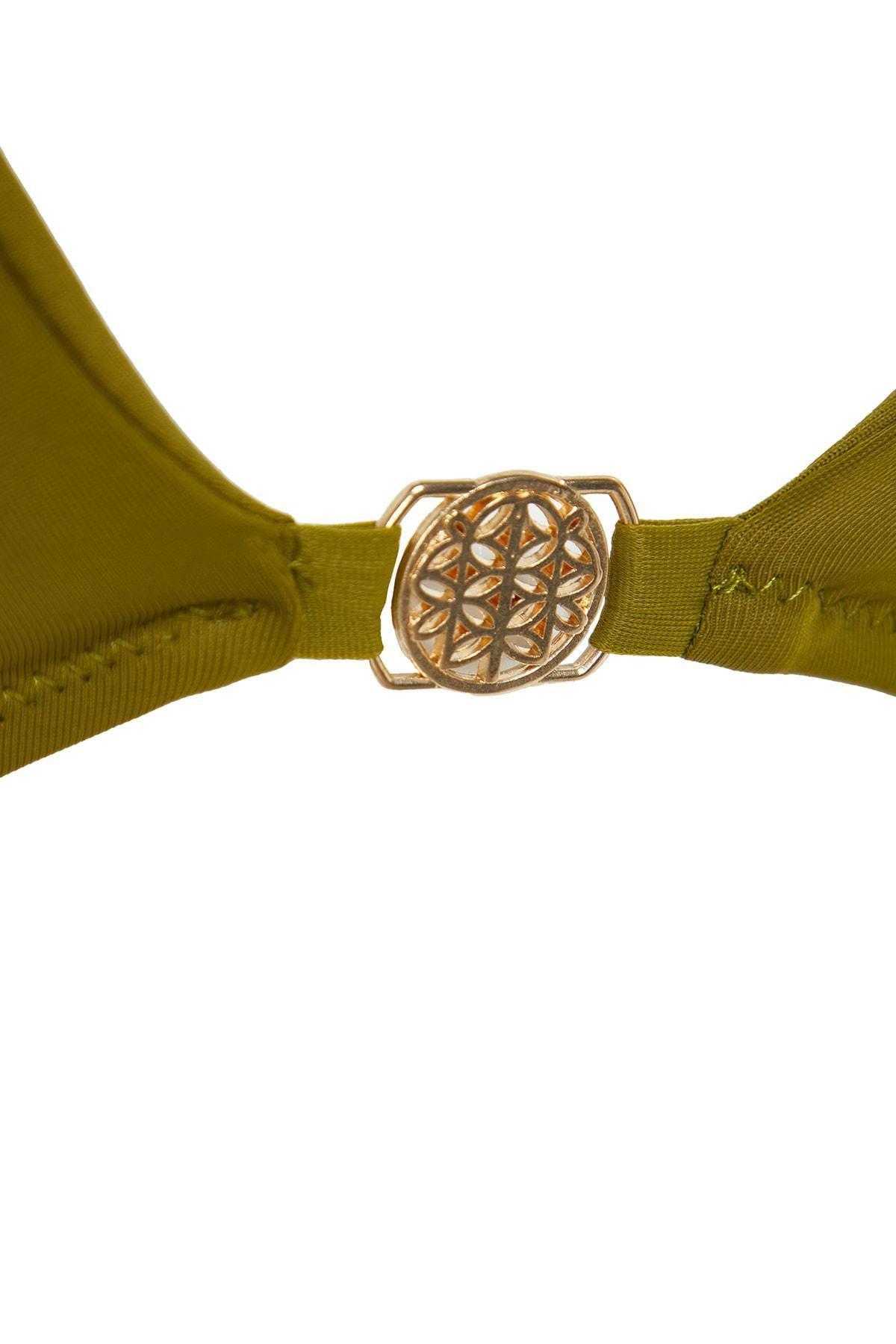 Green Plain Bikini Top, Green, large image number 6