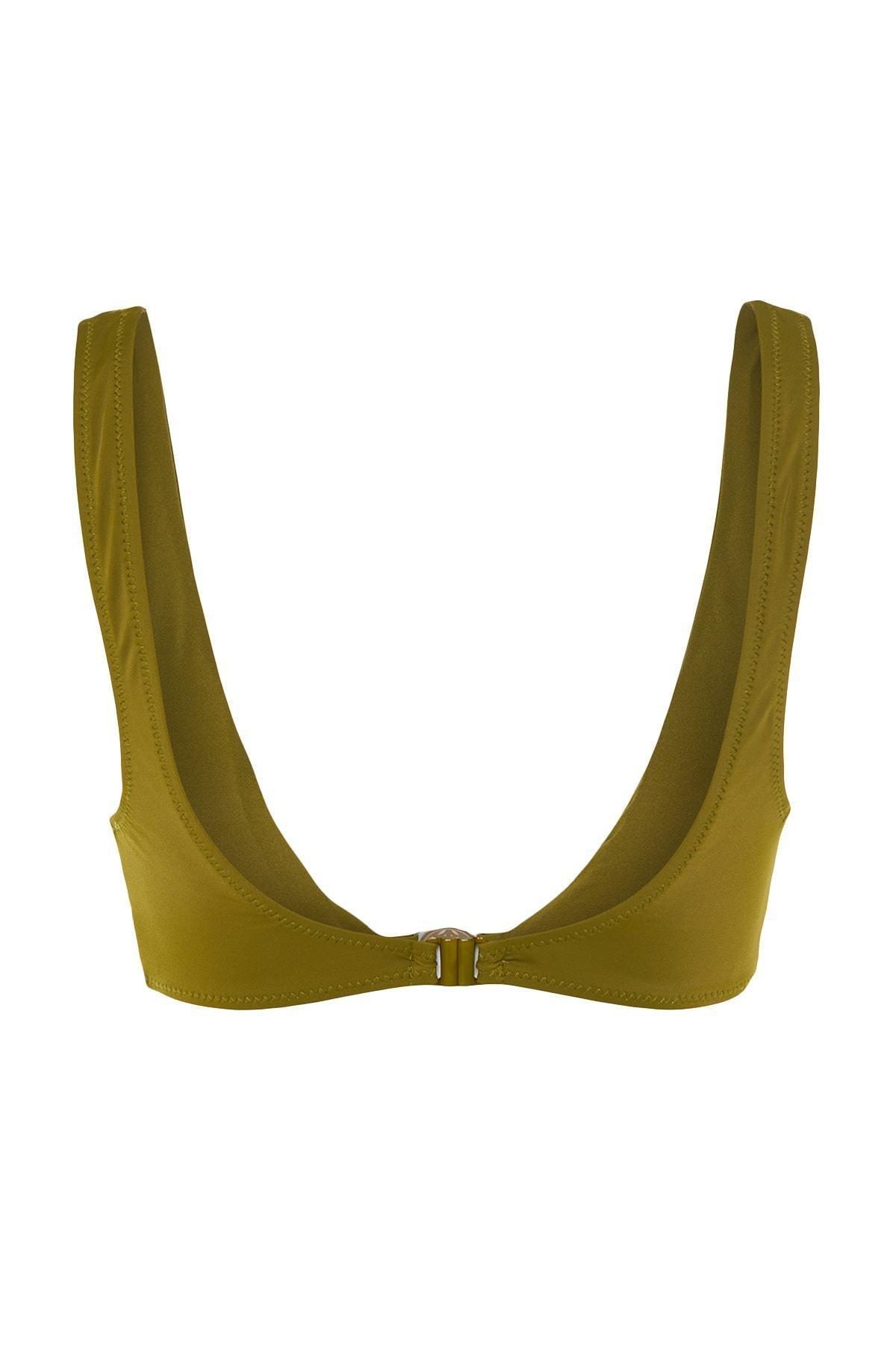 Green Plain Bikini Top, Green, large image number 7