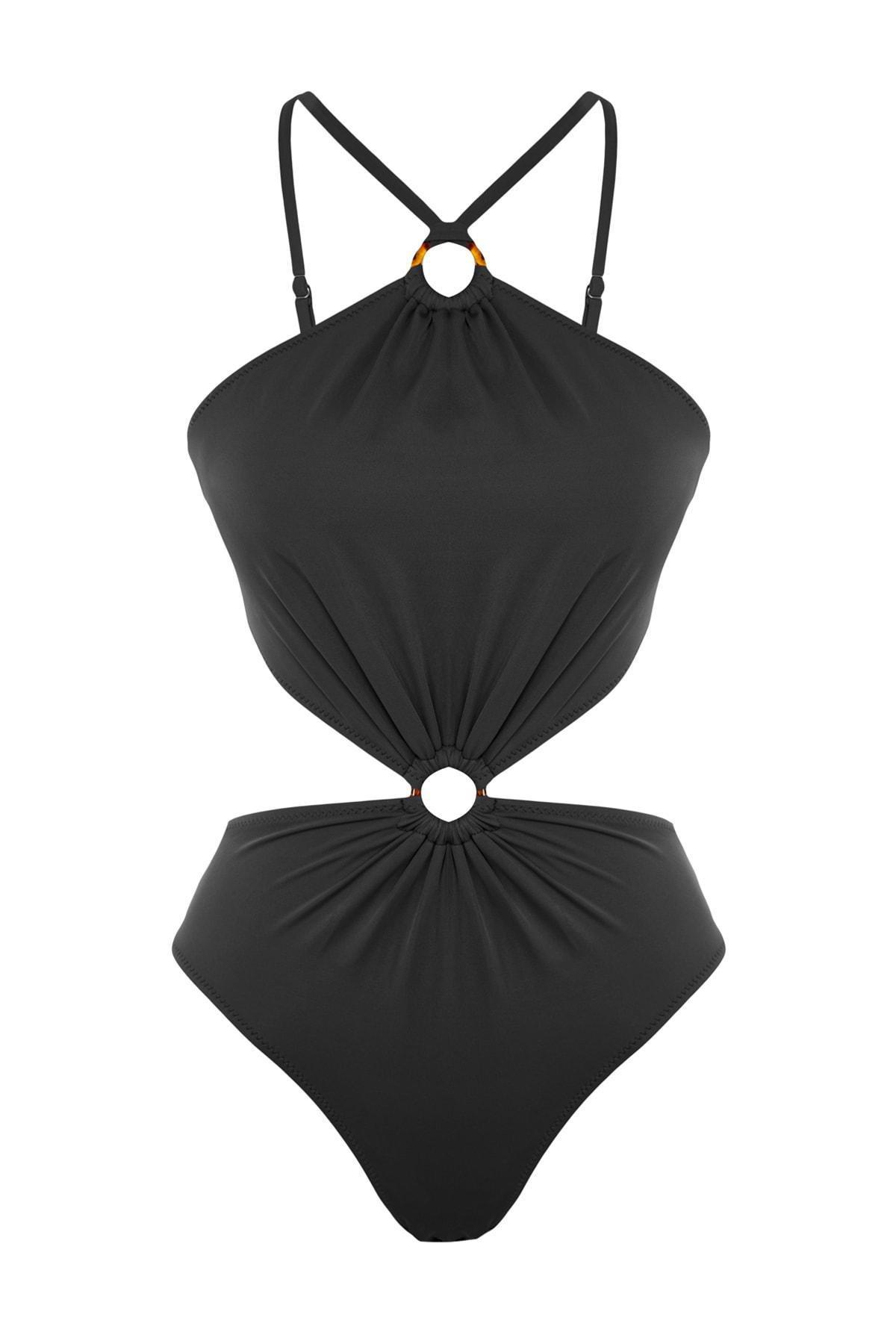 Black Cut Out Swimsuit, , large image number 0